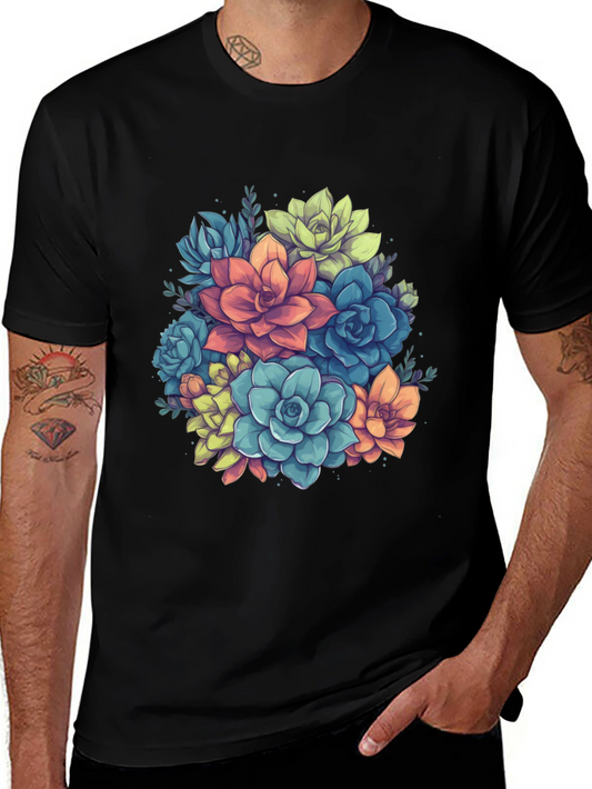 Succulent Bouquet Graphic Tee - Black