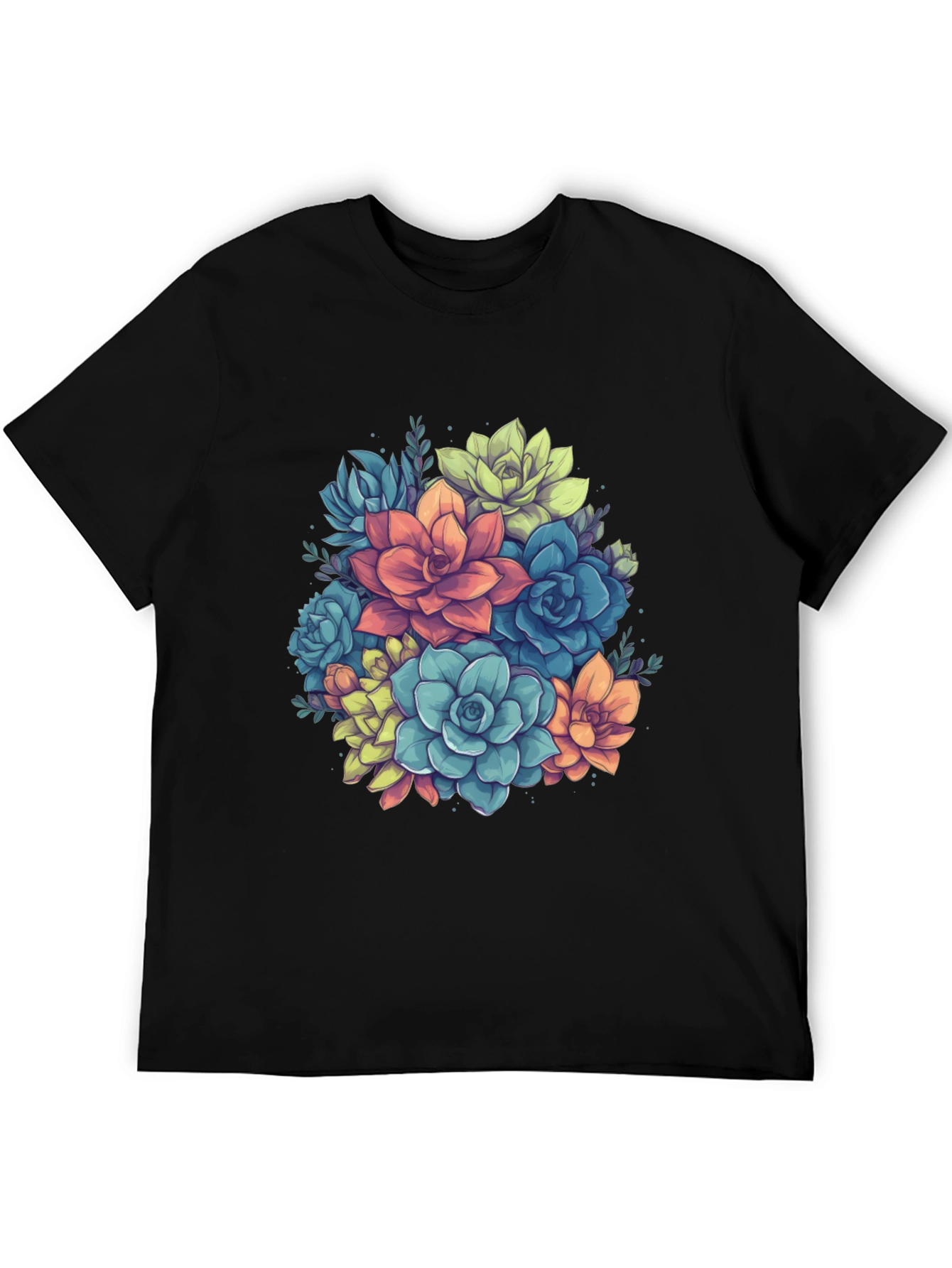 Succulent Bouquet Graphic Tee - Black
