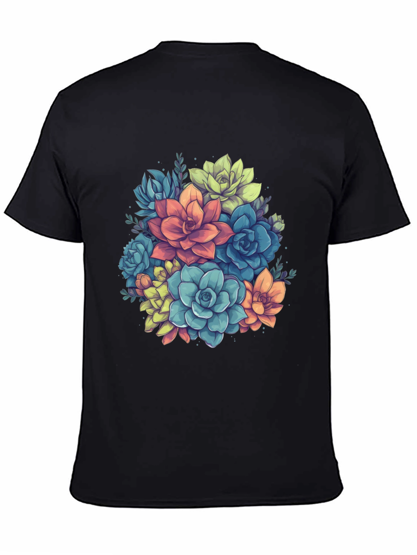 Succulent Bouquet Graphic Tee - Black