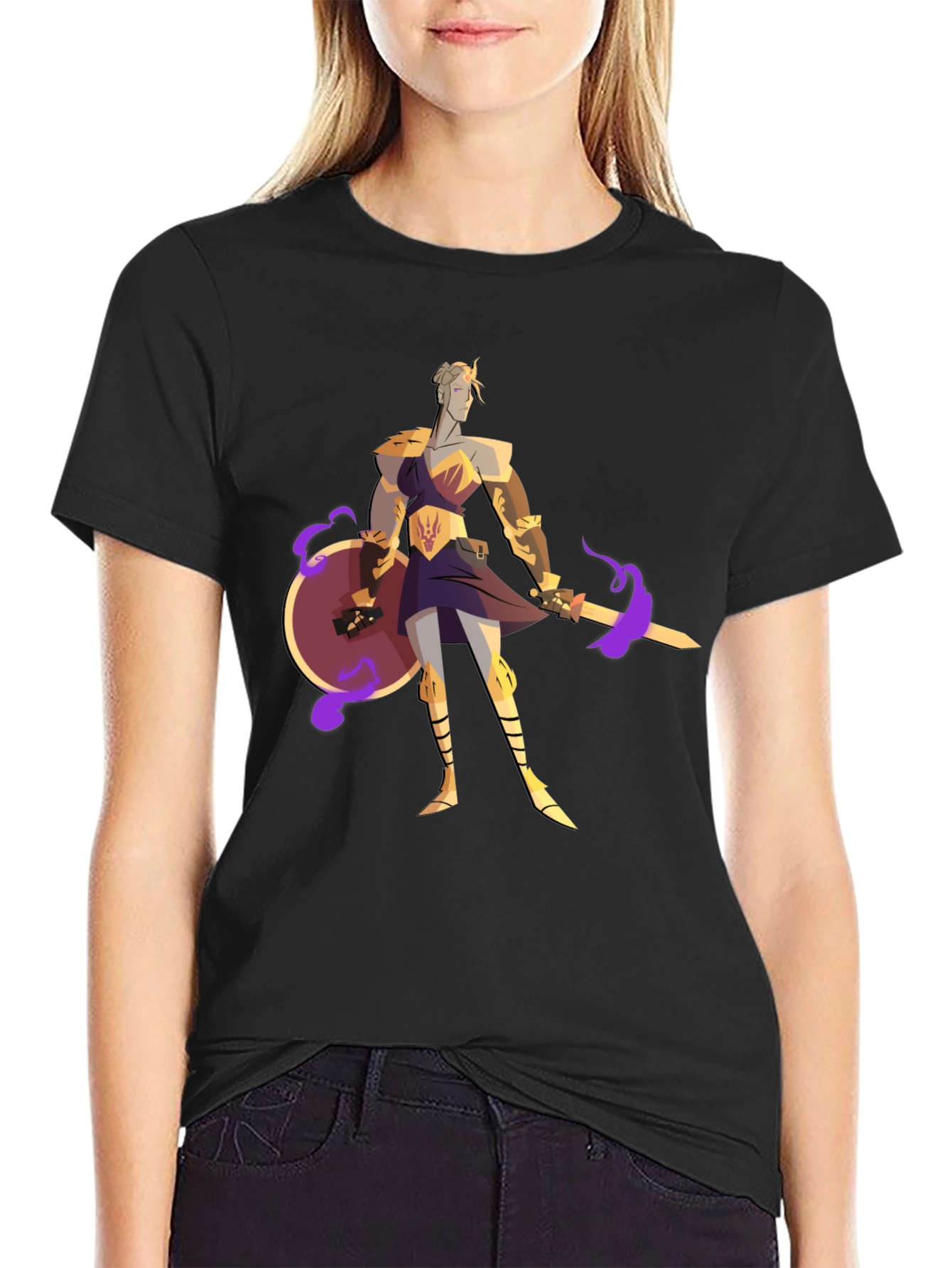 Warrior Woman Graphic T-Shirt - Black