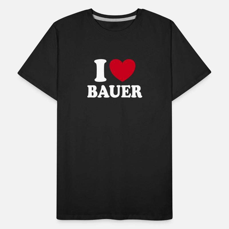 I Love Bauer Heart Statement Family Member