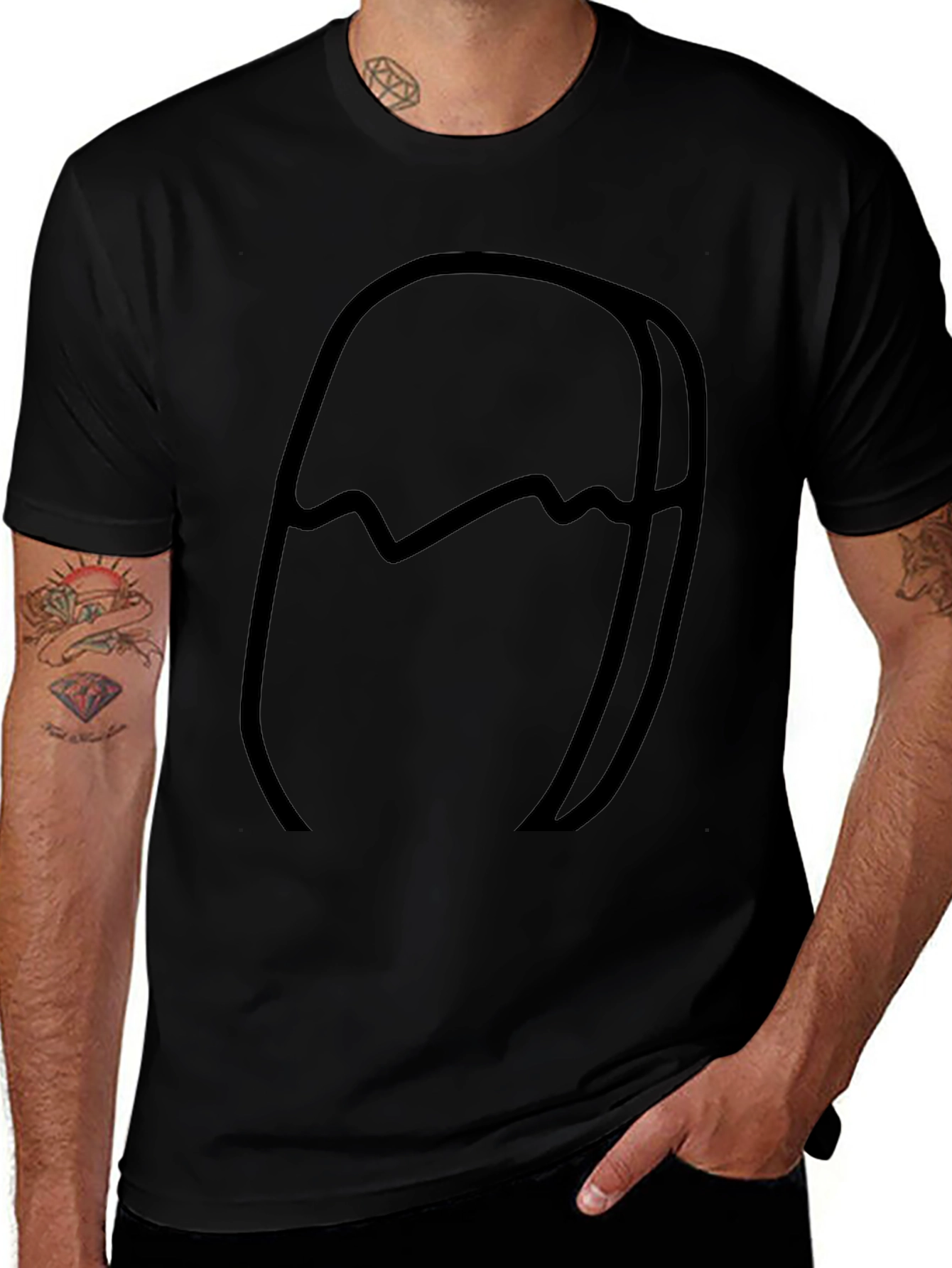 Abstract Black Graphic Tee