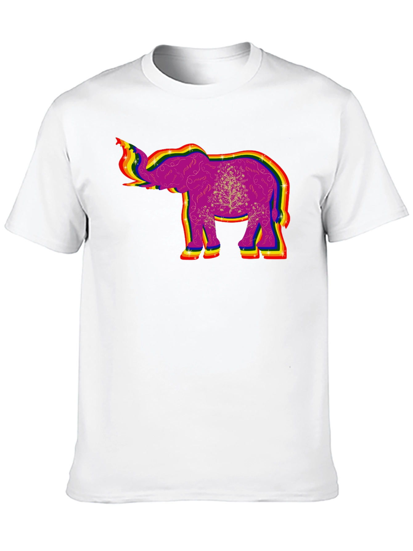 Rainbow Elephant Graphic Tee - Unique Design