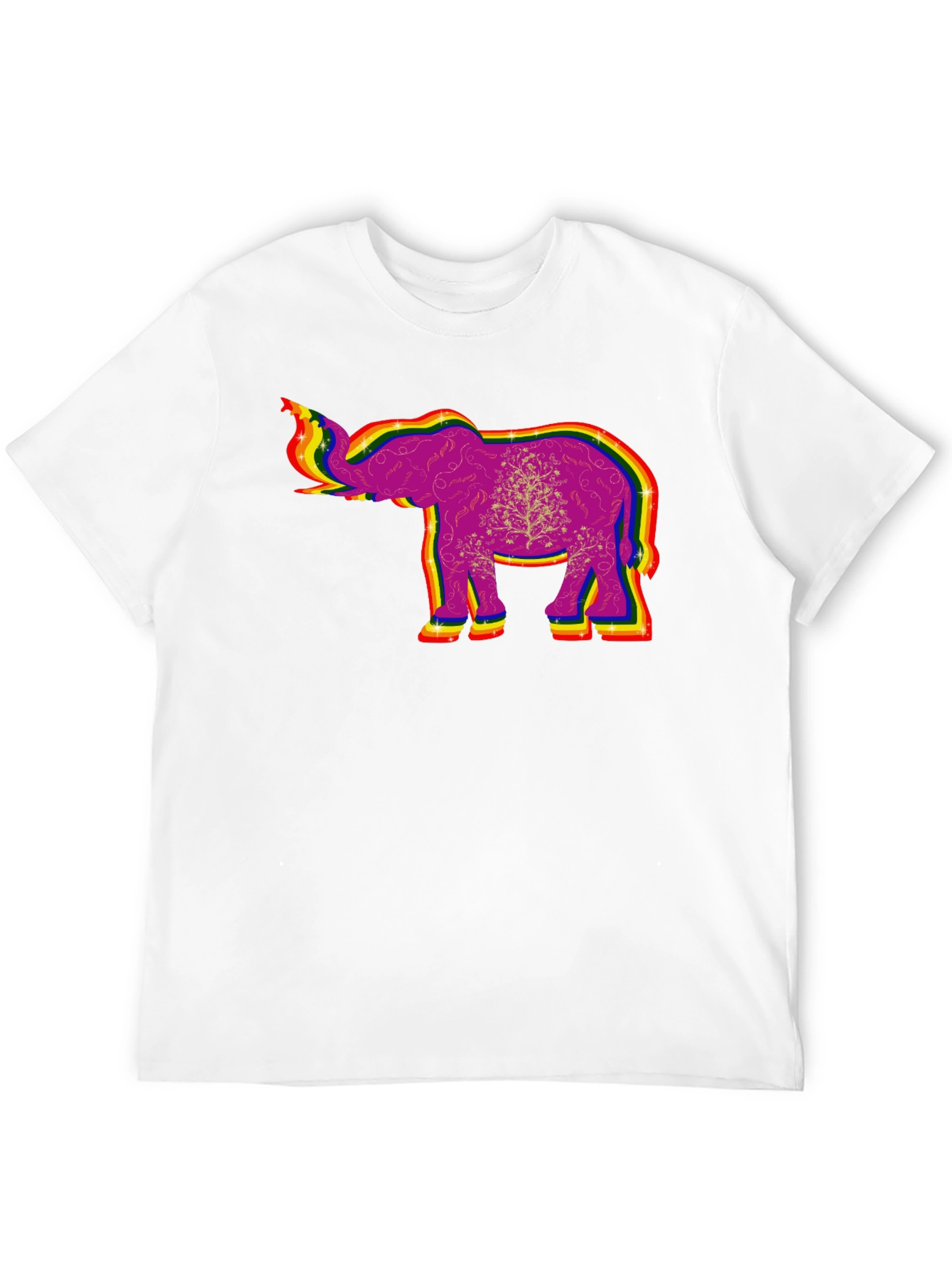 Rainbow Elephant Graphic Tee - Unique Design