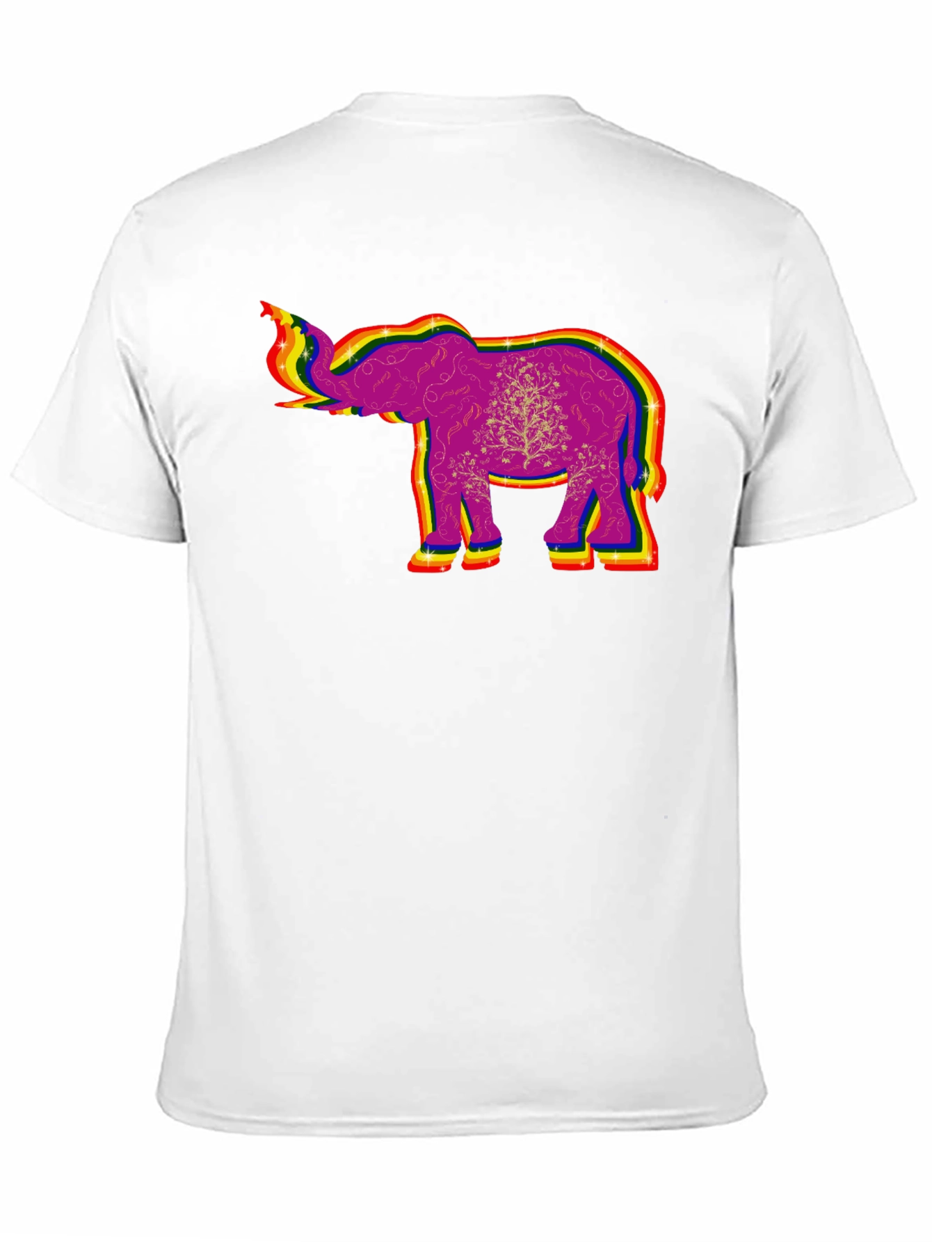 Rainbow Elephant Graphic Tee - Unique Design