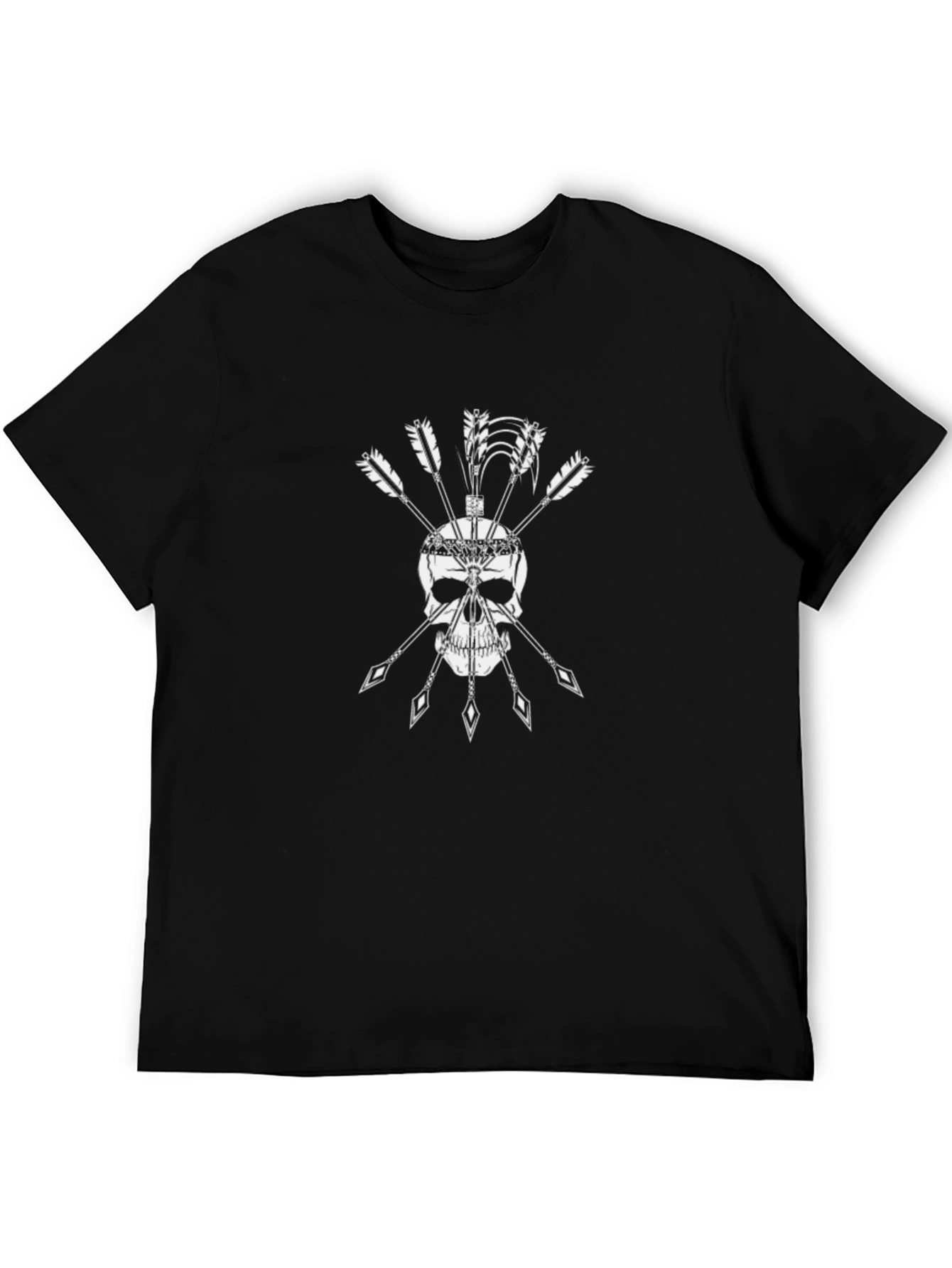 Skull & Arrows Graphic Tee - Black Casual Shirt