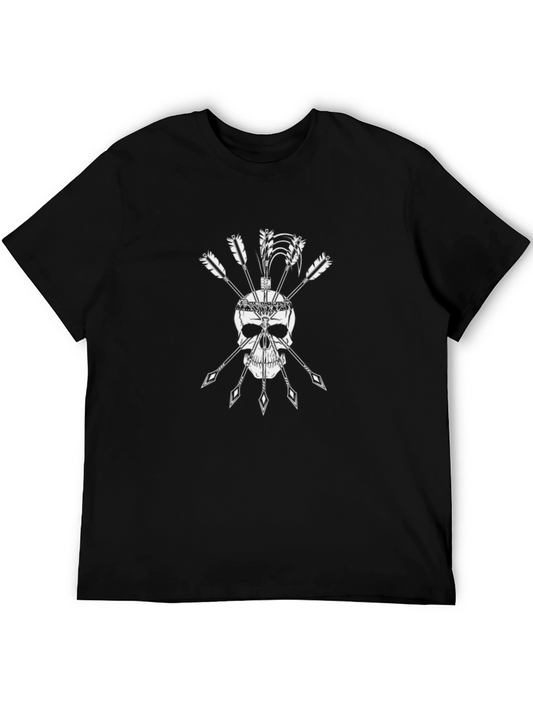Skull & Arrows Graphic Tee - Black Casual Shirt