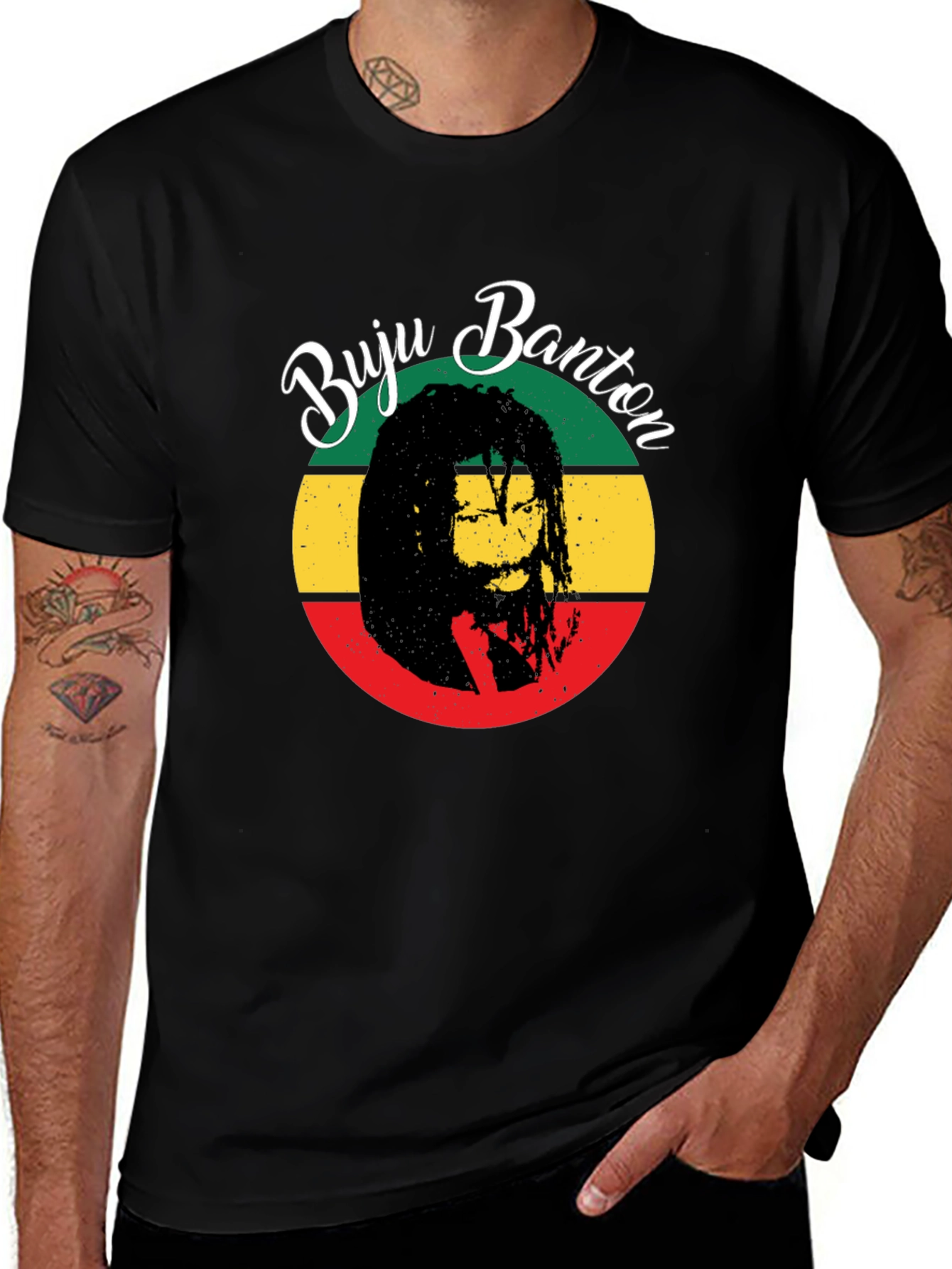 Buju Banton Reggae Graphic T-Shirt - Black