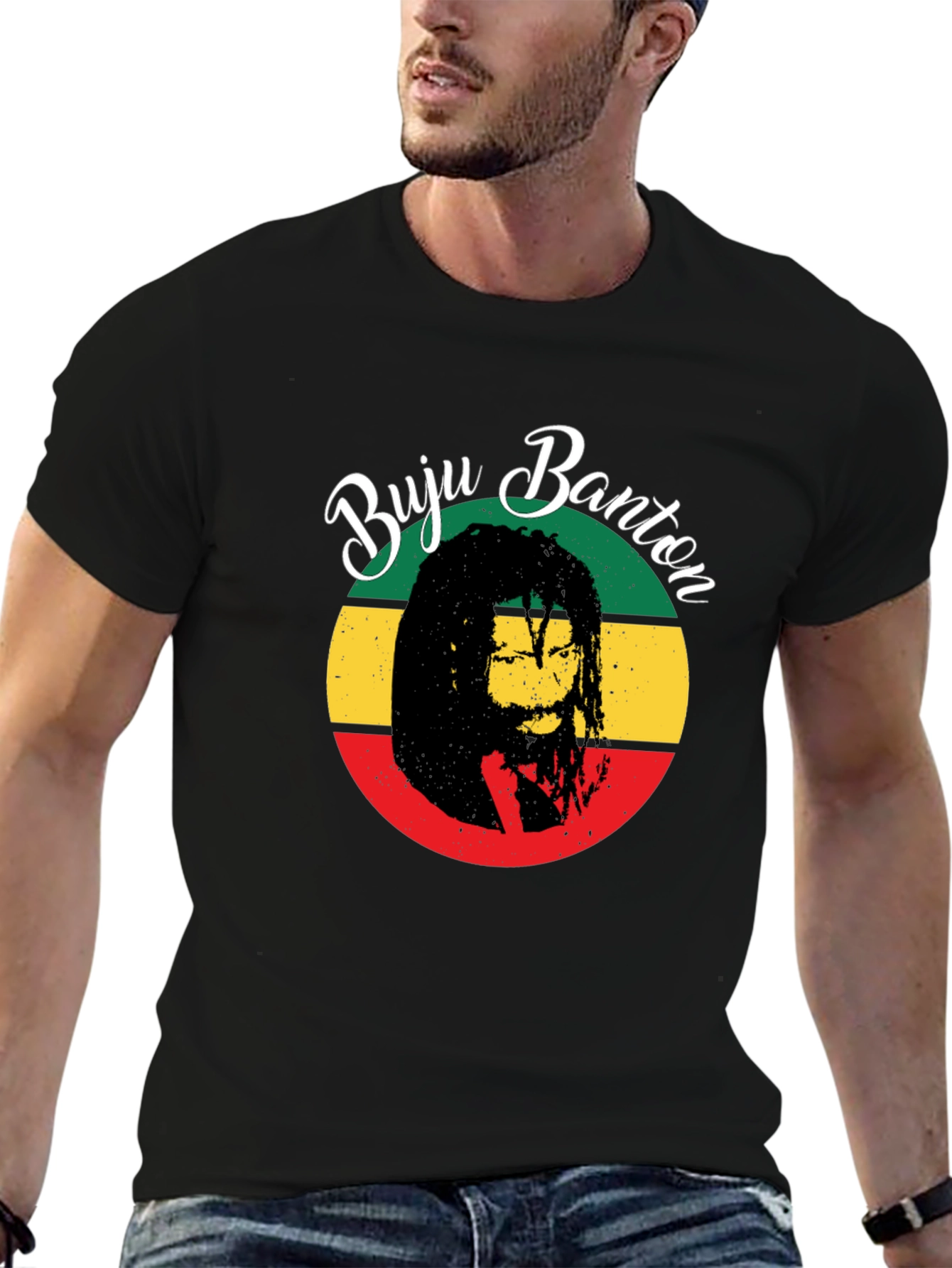 Buju Banton Reggae Graphic T-Shirt - Black