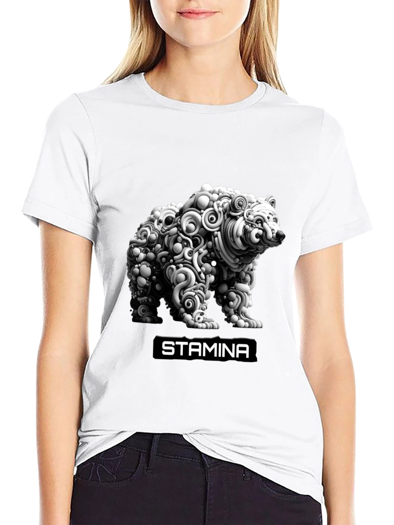 Stamina Bear Graphic Tee - Black
