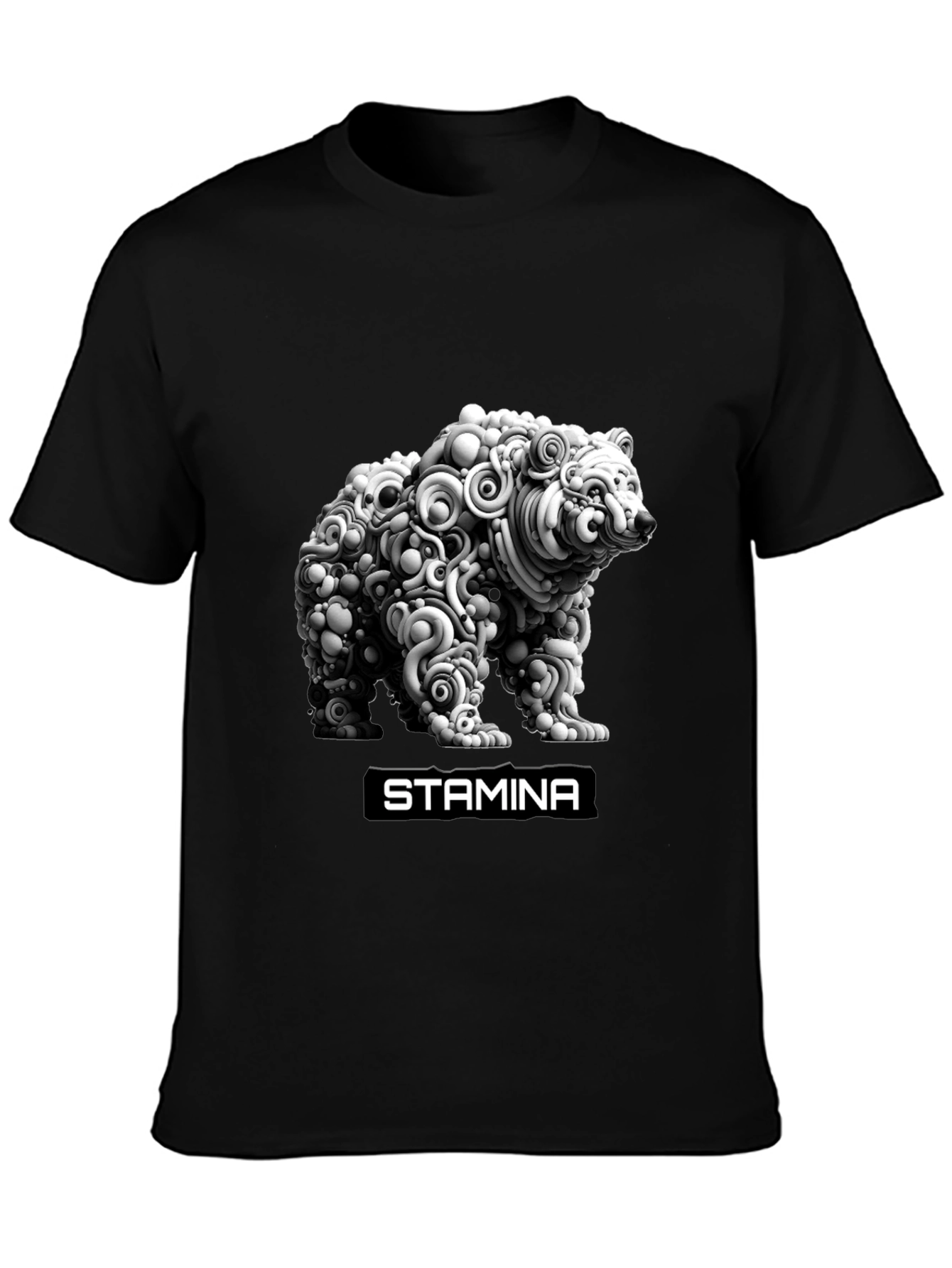 Stamina Bear Graphic Tee - Black
