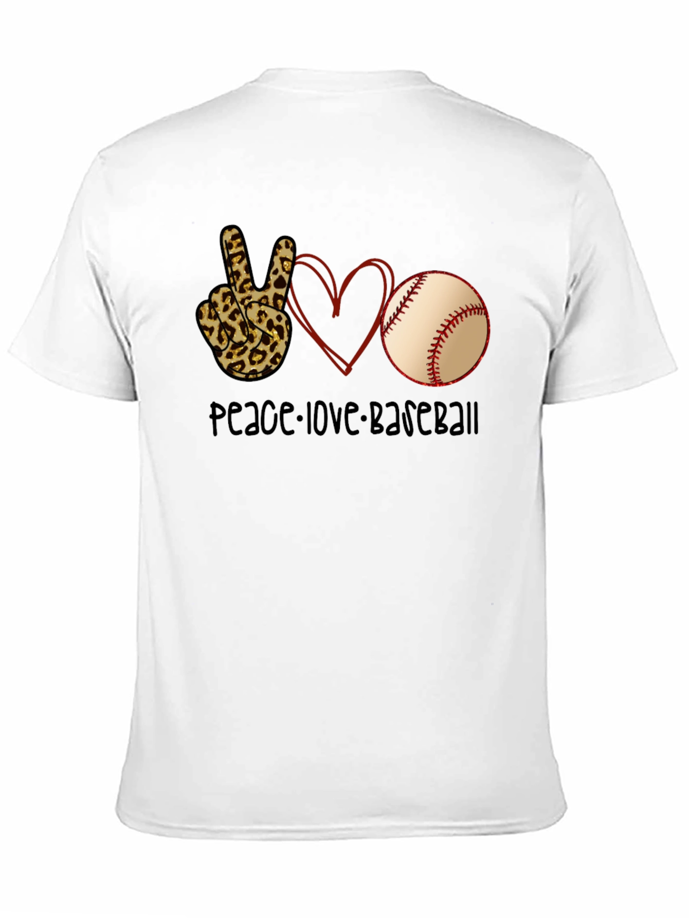 Peace Love Baseball Graphic T-Shirt