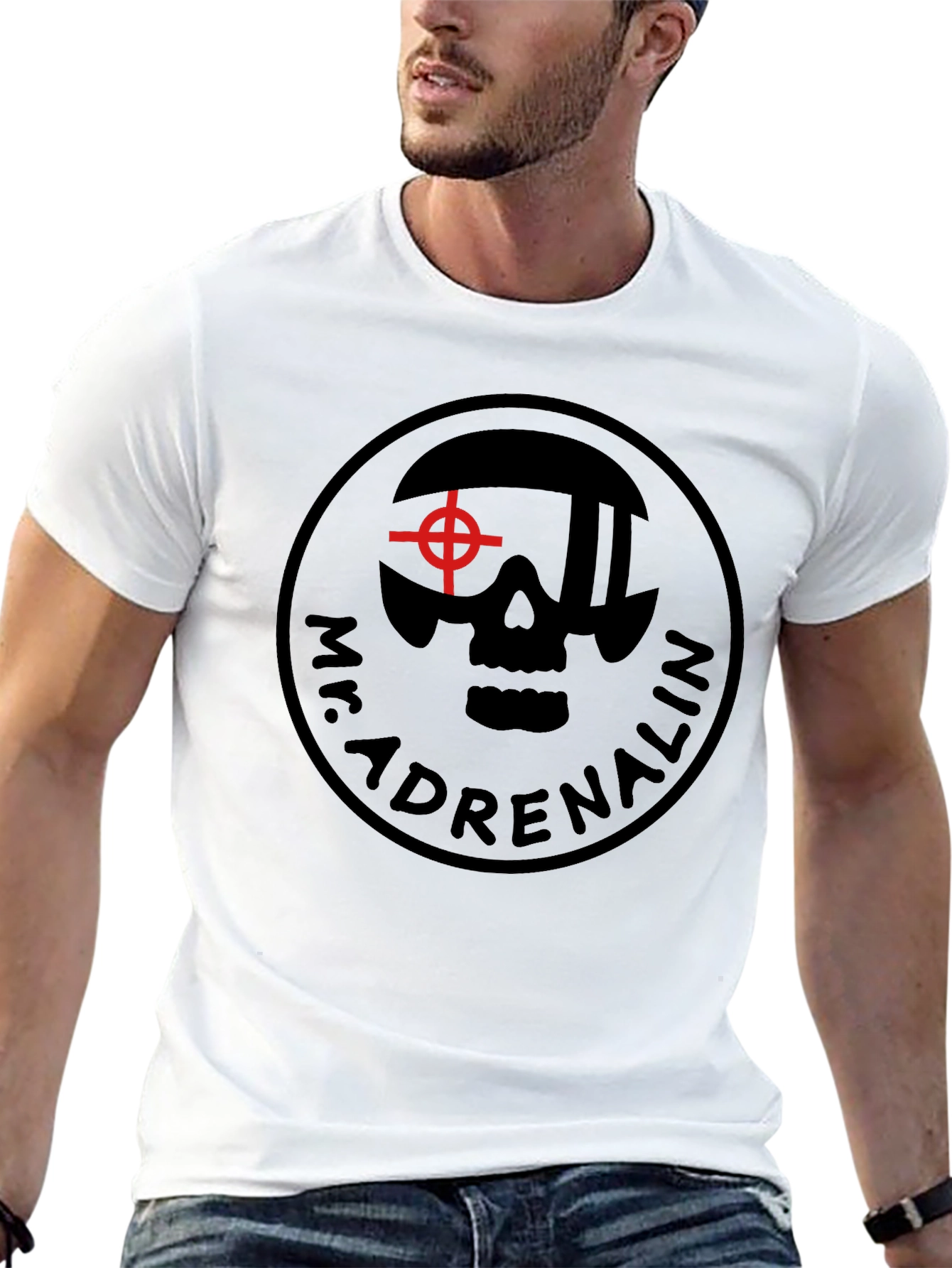 Mr. Adrenalin Skull Graphic Black T-Shirt