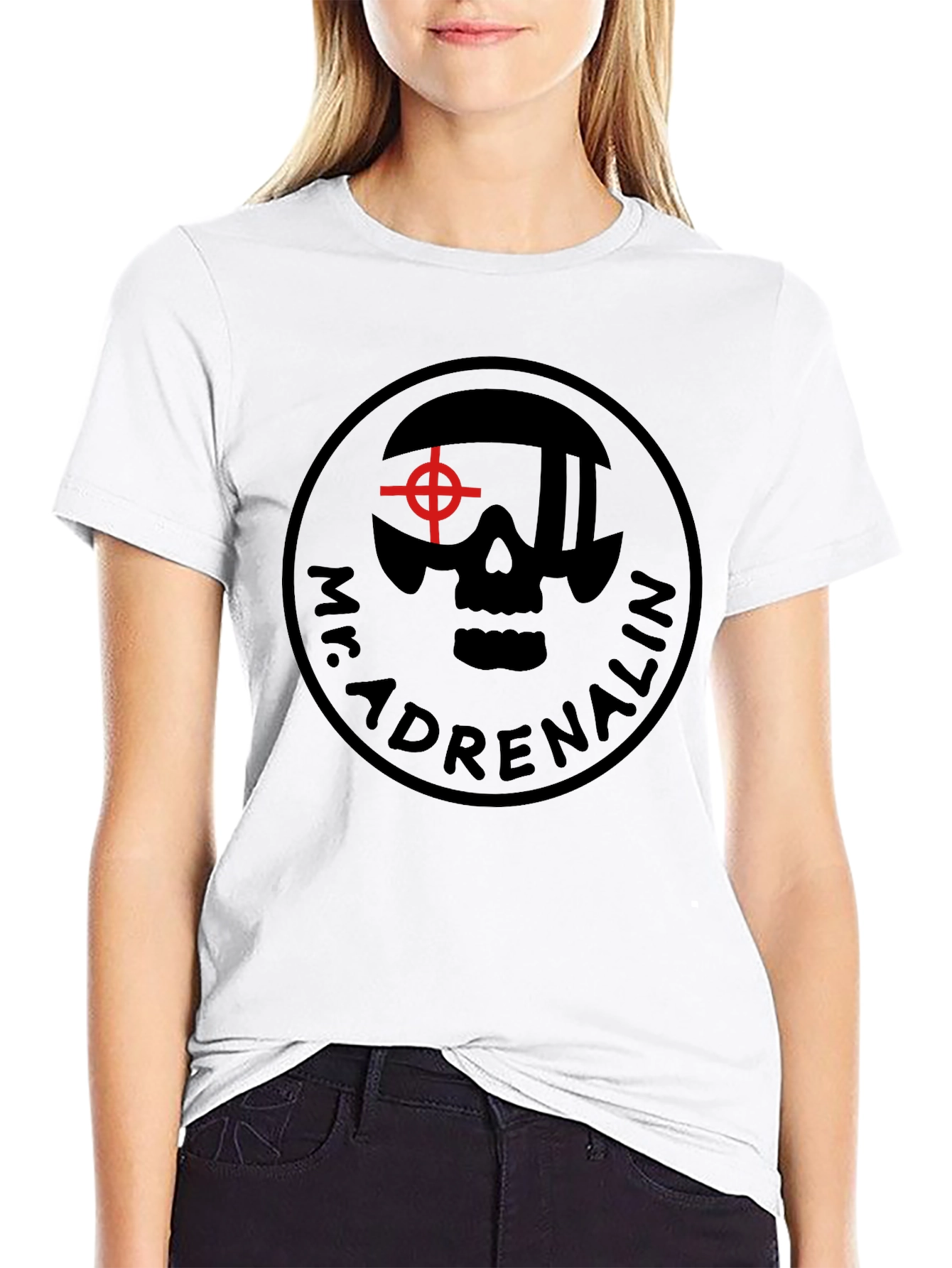 Mr. Adrenalin Skull Graphic Black T-Shirt