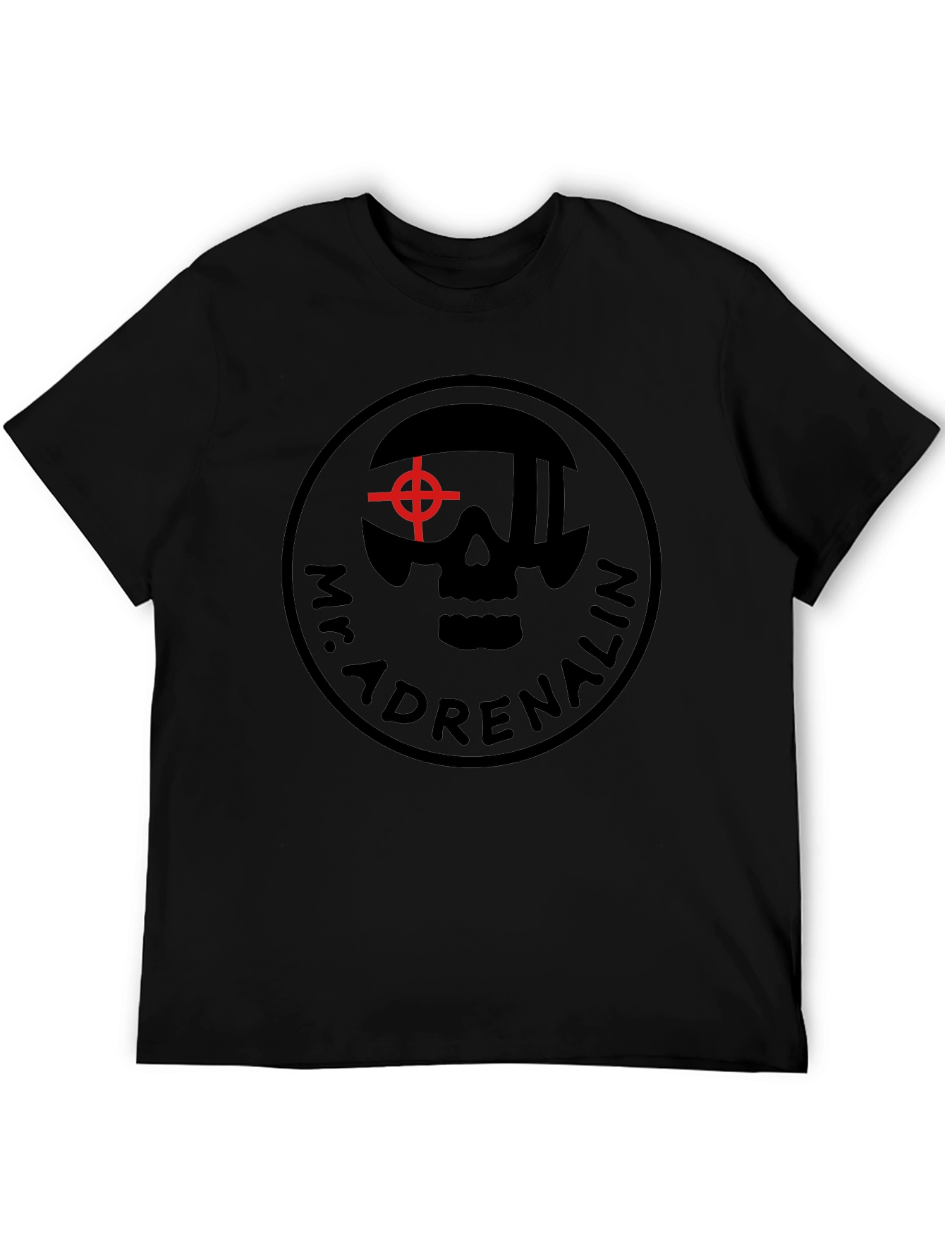 Mr. Adrenalin Skull Graphic Black T-Shirt