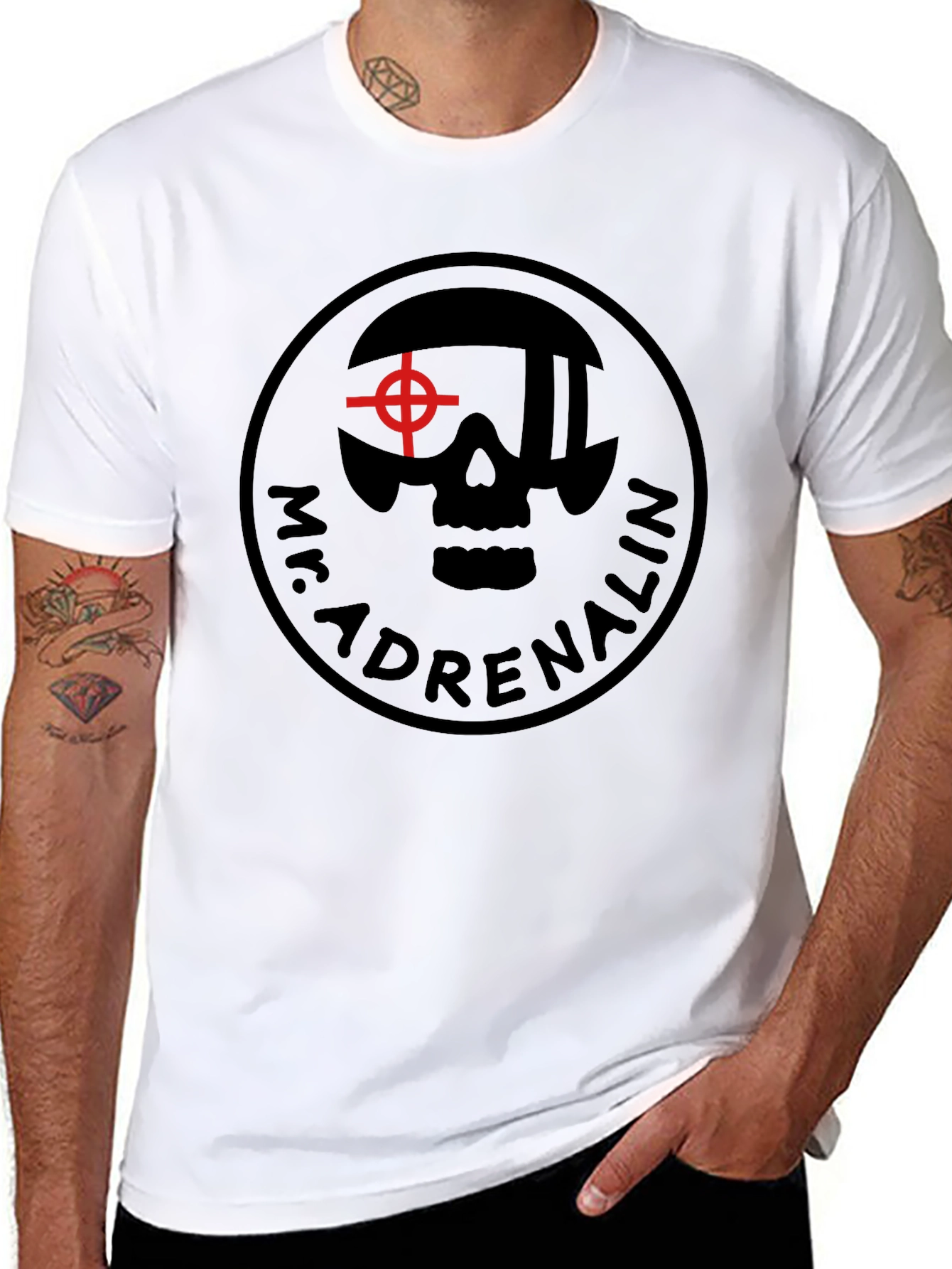 Mr. Adrenalin Skull Graphic Black T-Shirt