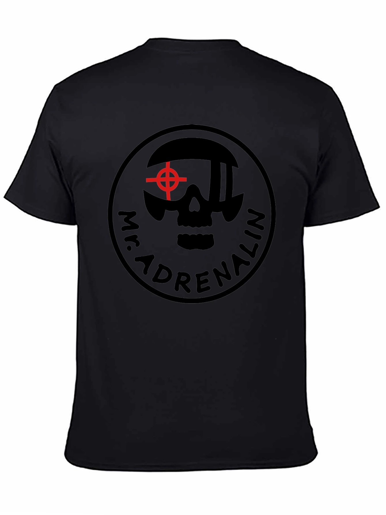 Mr. Adrenalin Skull Graphic Black T-Shirt