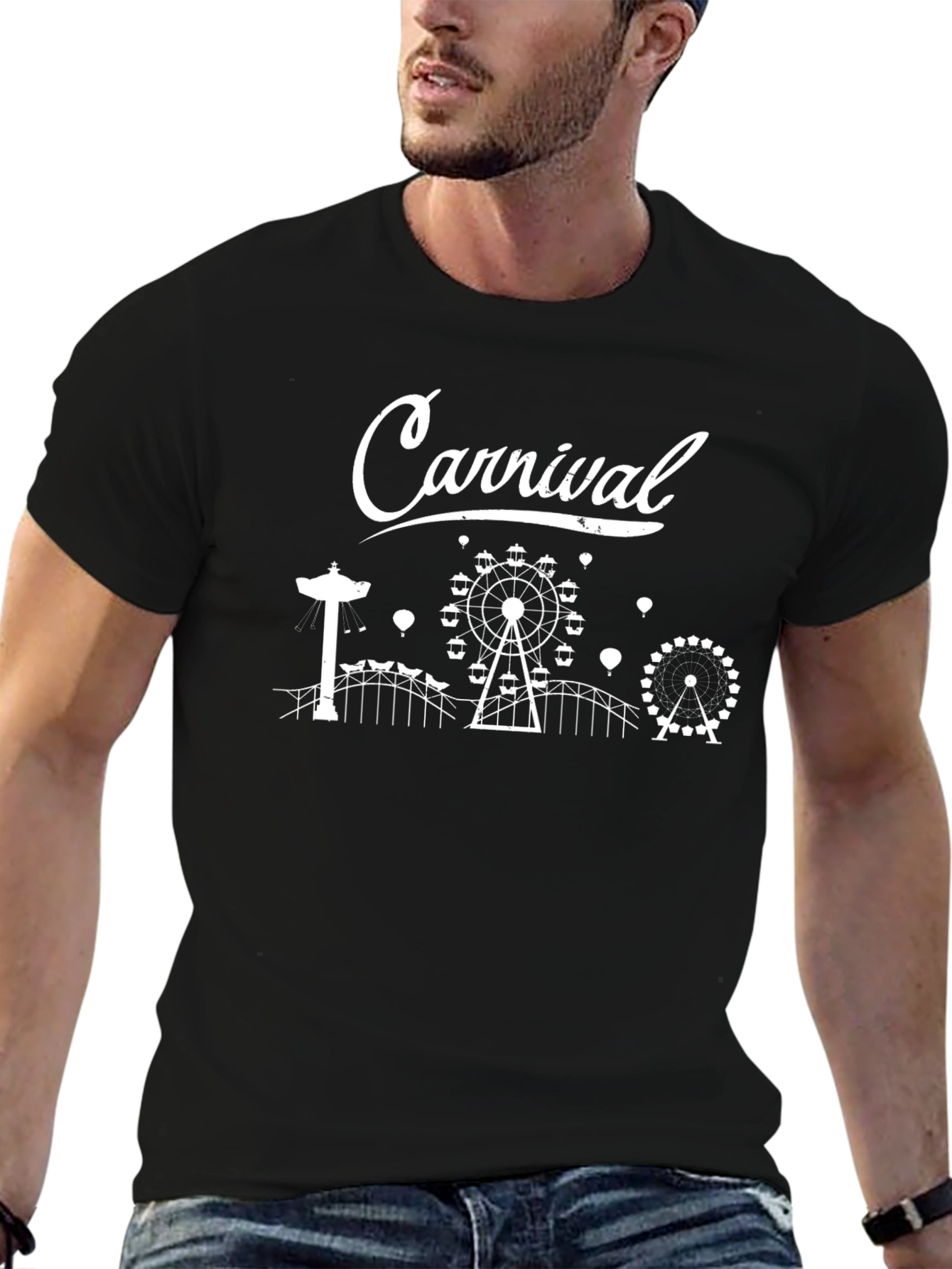 Carnival Ferris Wheel Black T-Shirt