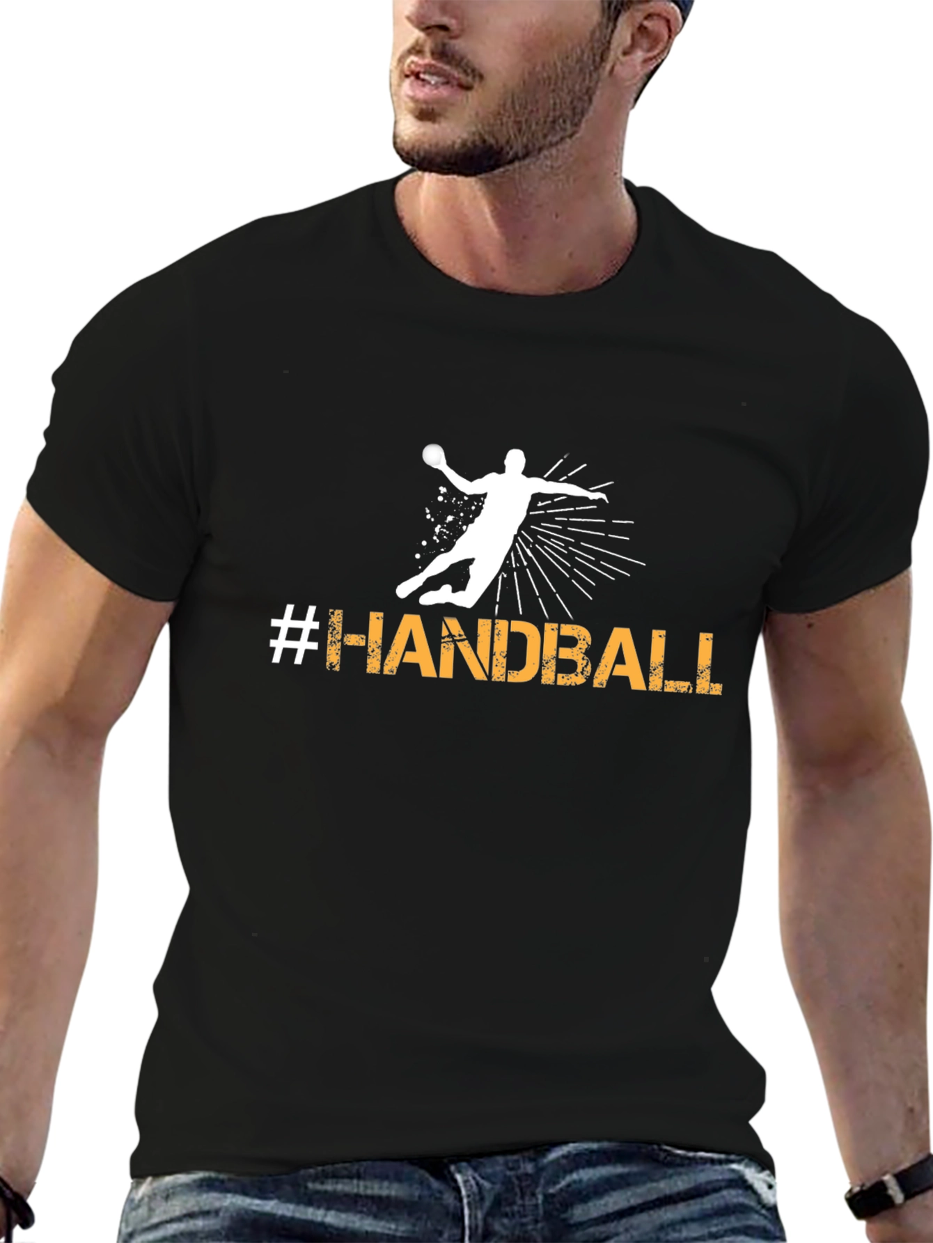 Handball Graphic Tee - Sporty Black T-Shirt