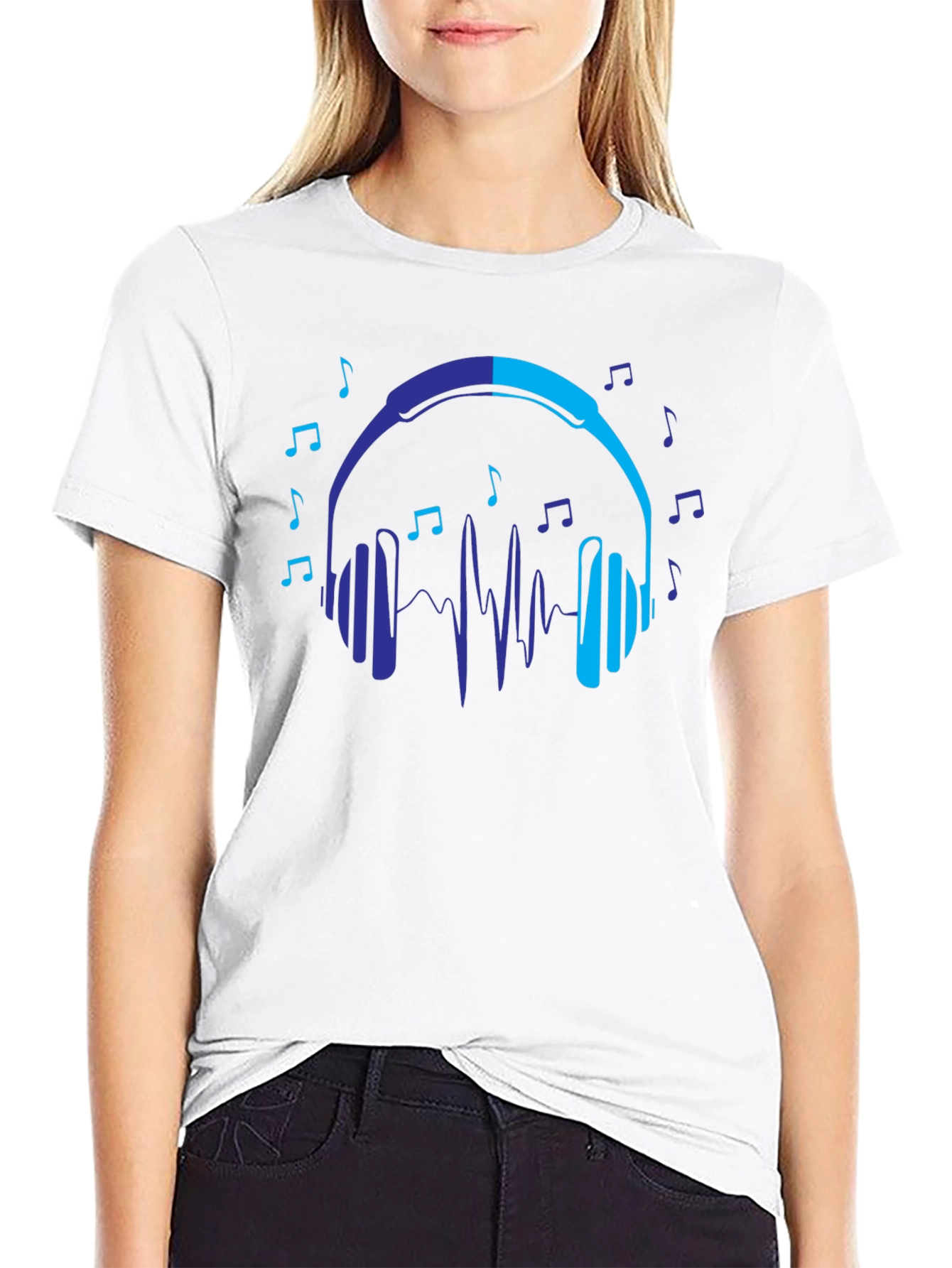 Headphones Music Lover Graphic T-Shirt