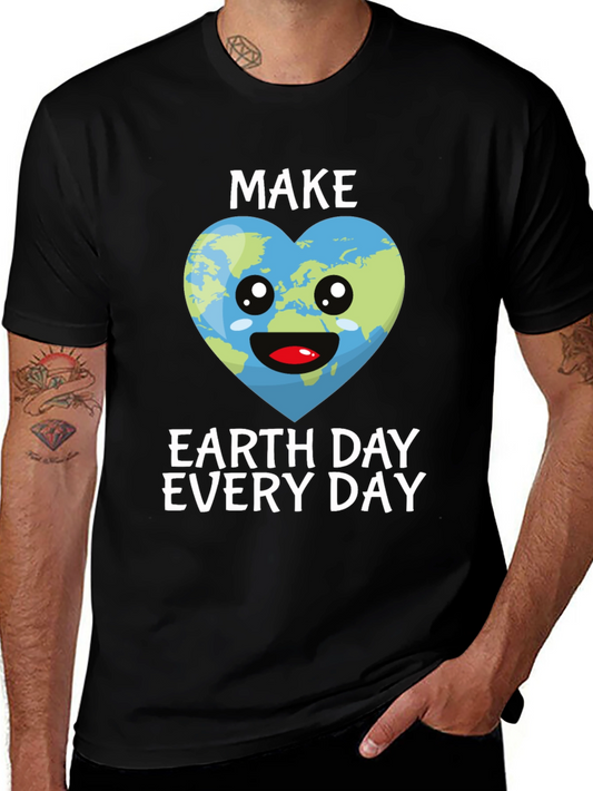 Earth Day Everyday T-Shirt - Heart Shaped Earth Graphic Tee