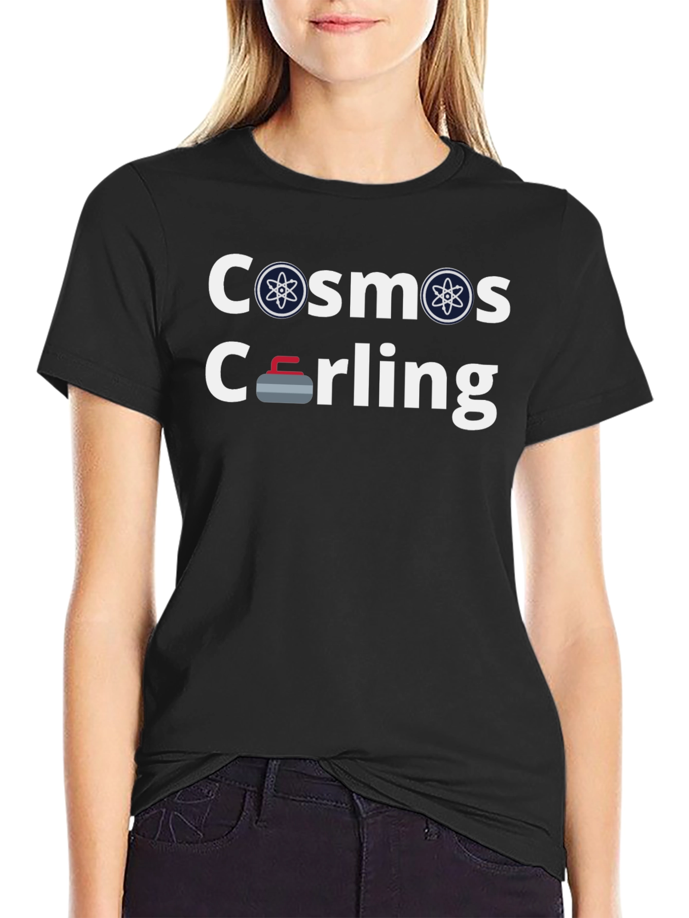 Cosmos Curling Graphic T-Shirt Novelty Design