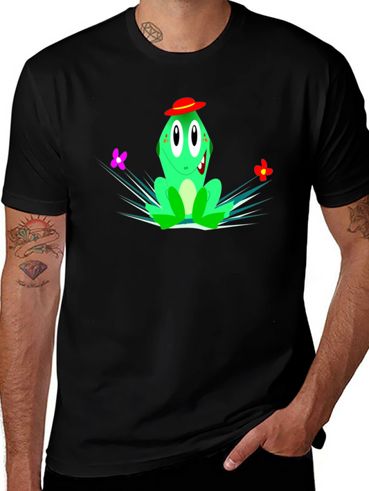 Fun Frog Graphic Black T-Shirt