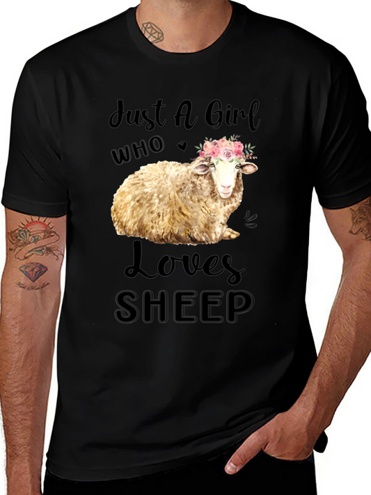 Just A Girl Who Loves Sheep Graphic Tee