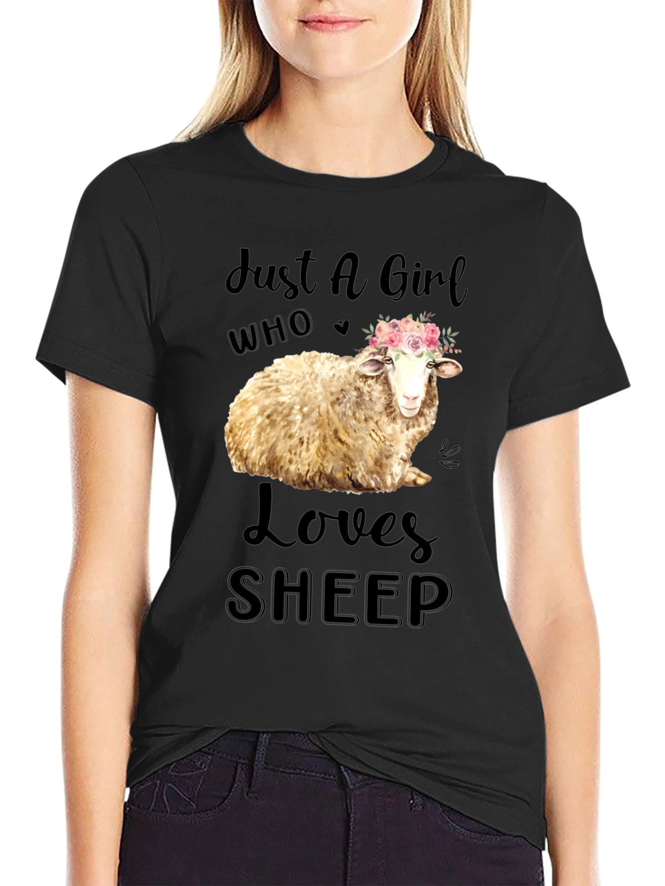 Just A Girl Who Loves Sheep Graphic Tee