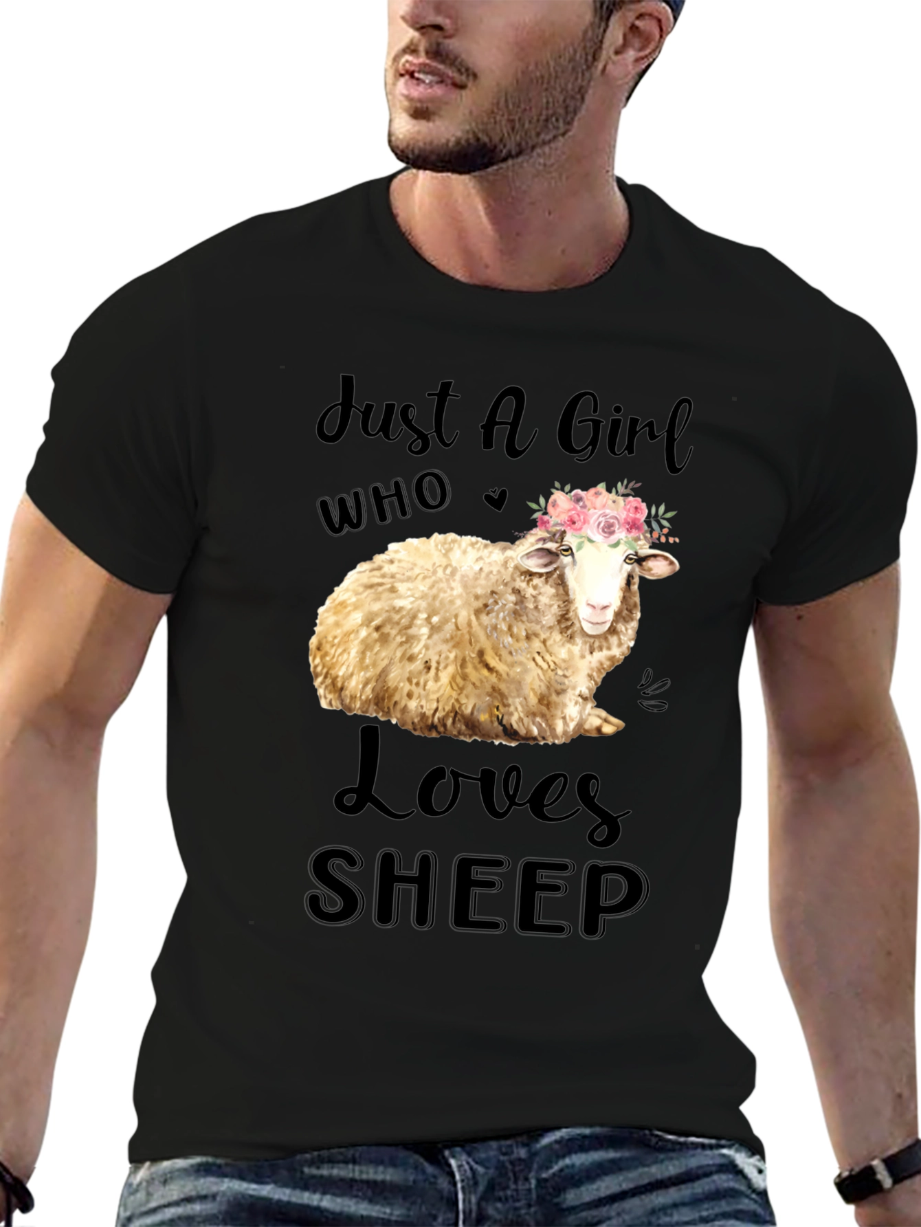 Just A Girl Who Loves Sheep Graphic Tee