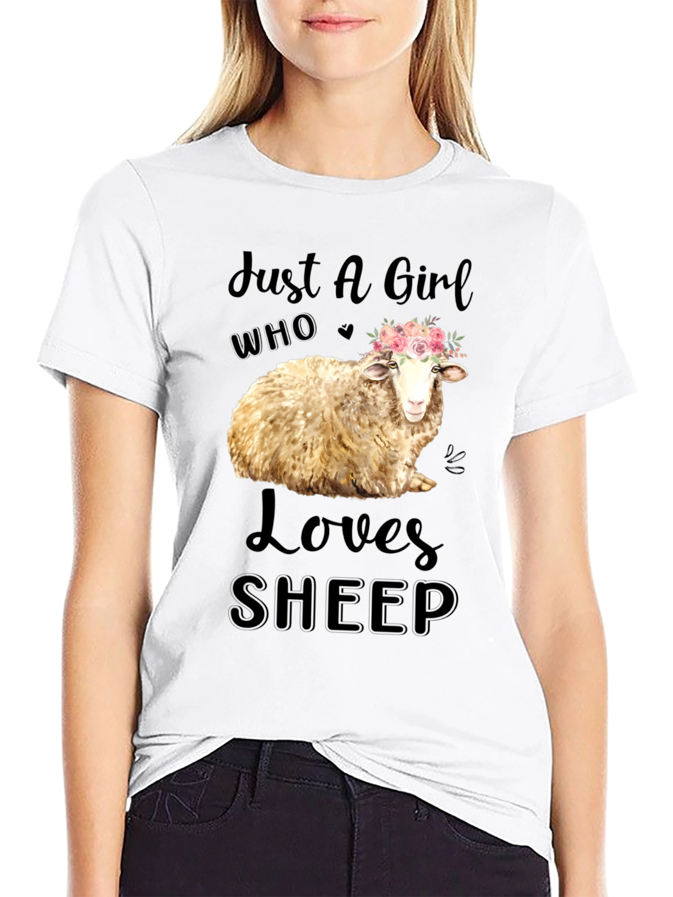 Just A Girl Who Loves Sheep Graphic Tee