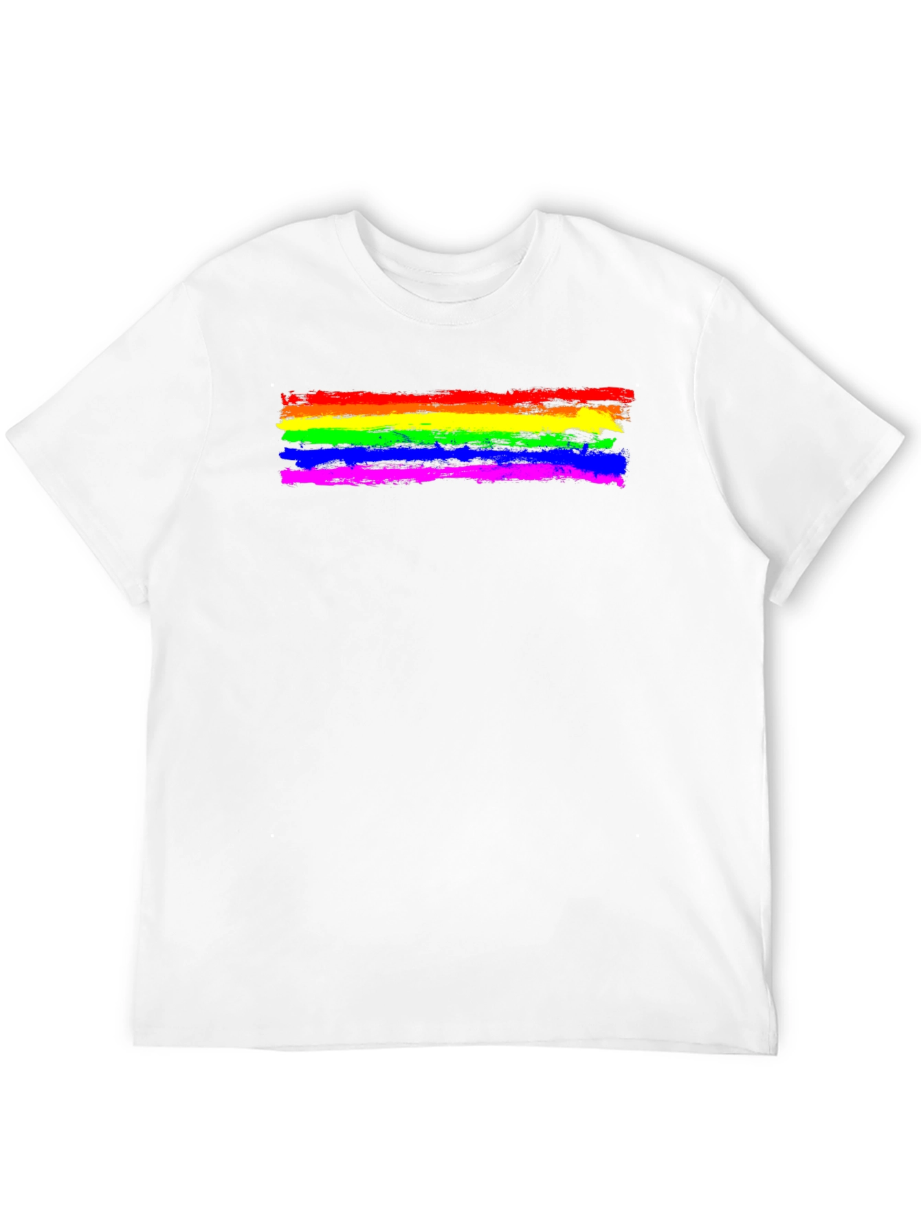 Pride Rainbow Brush Stroke T-Shirt - Black Cotton Tee