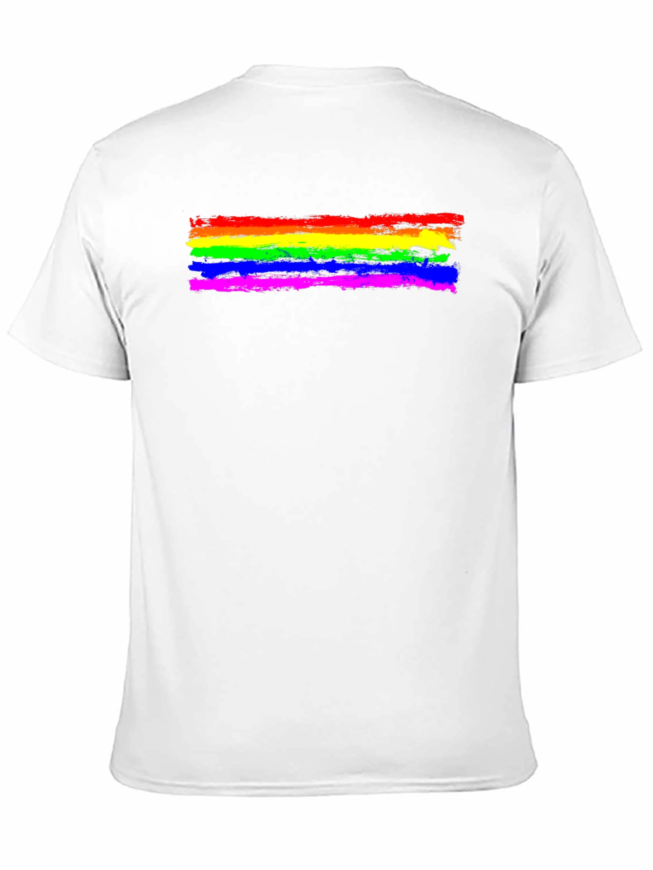 Pride Rainbow Brush Stroke T-Shirt - Black Cotton Tee