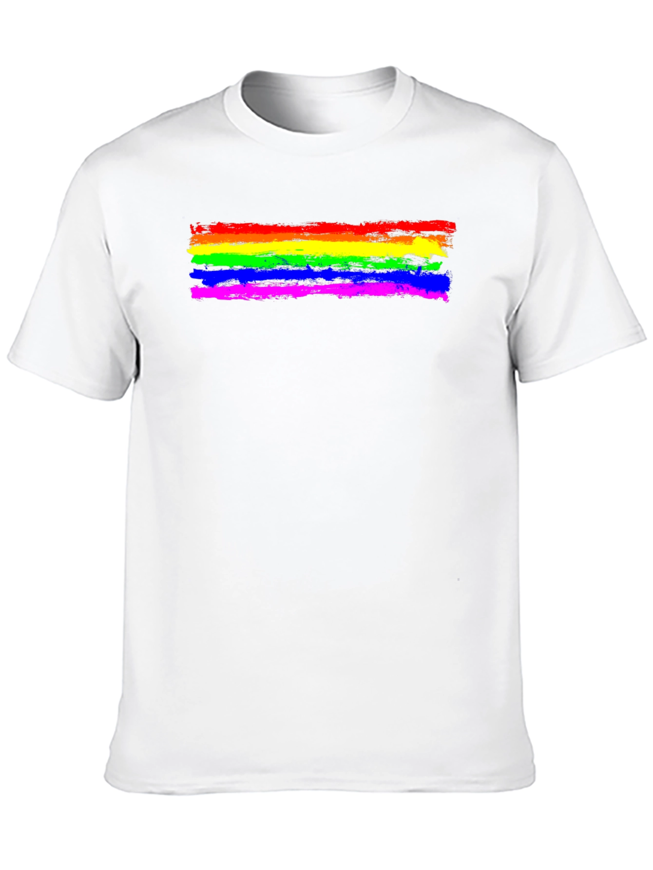 Pride Rainbow Brush Stroke T-Shirt - Black Cotton Tee