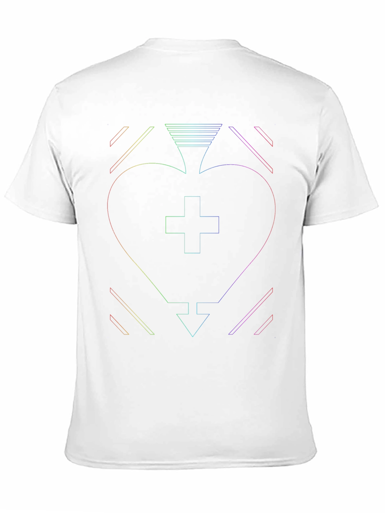 Rainbow Geometric Heart T-Shirt - Unique Design