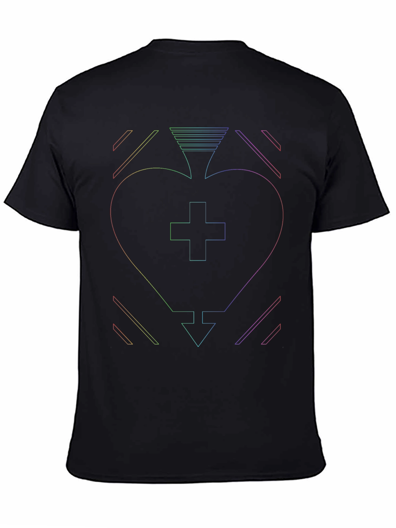 Rainbow Geometric Heart T-Shirt - Unique Design