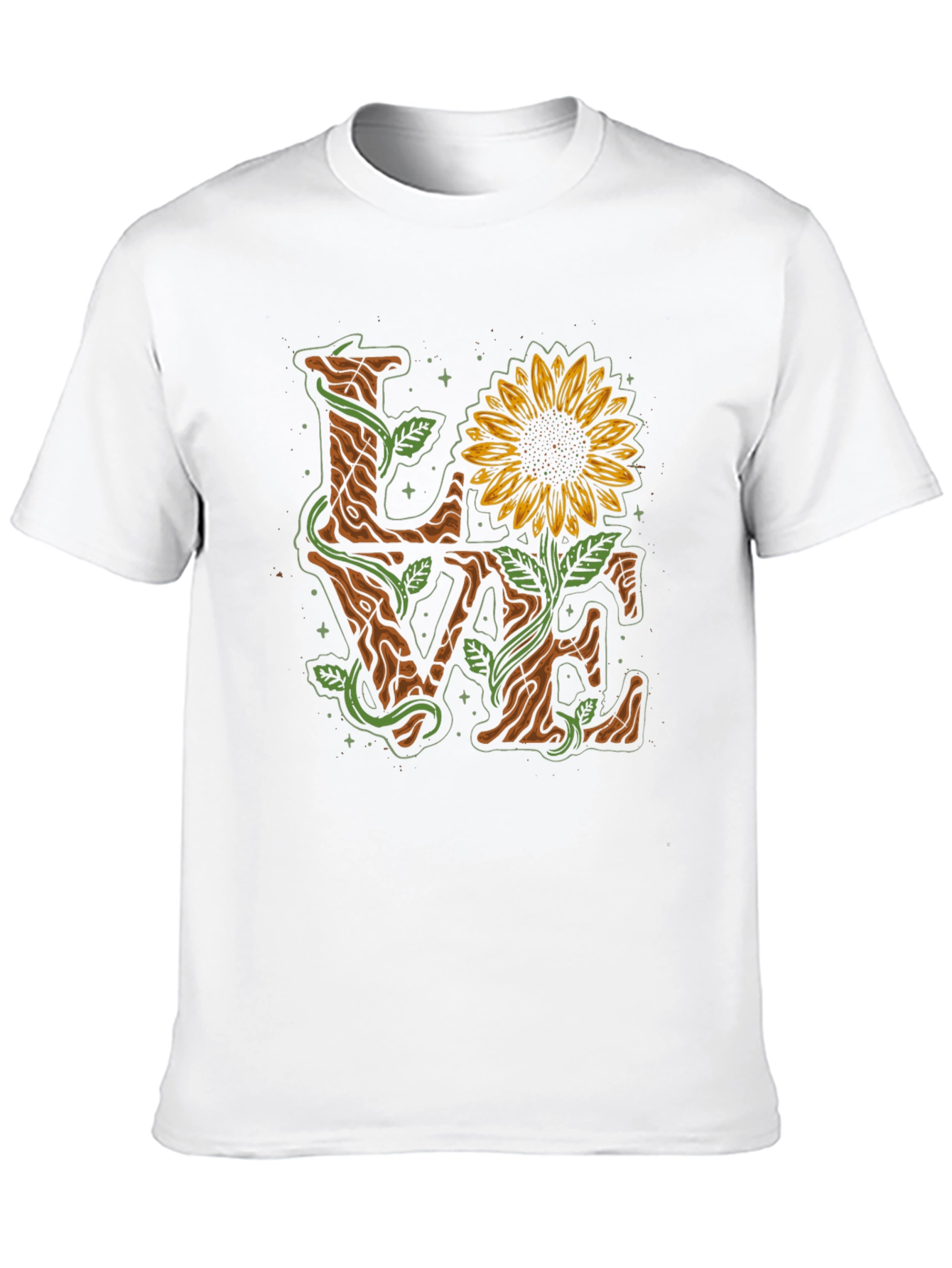 LOVE Sunflower Graphic Print T-Shirt