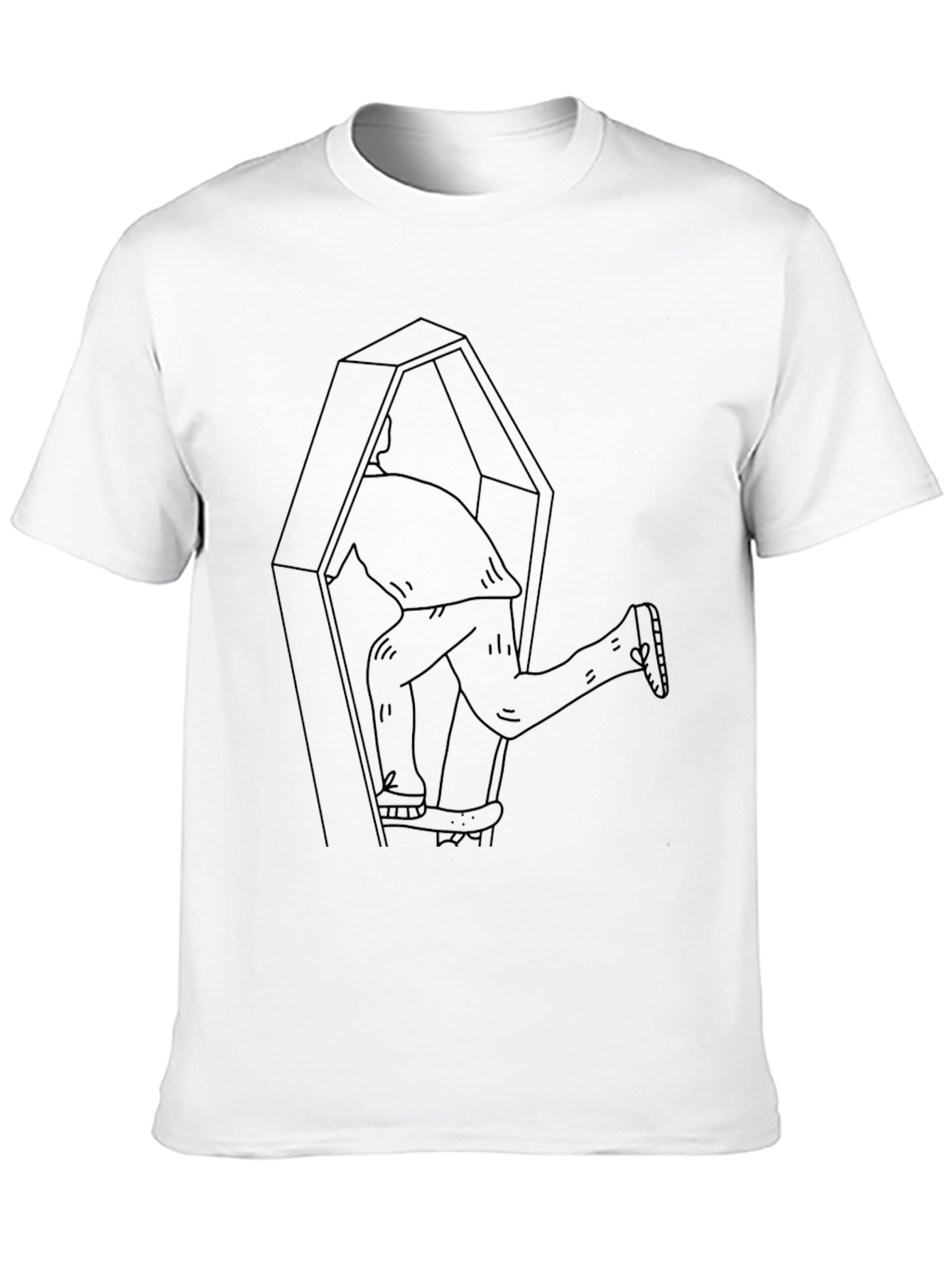 Funny Coffin Escape Mens Black T-Shirt