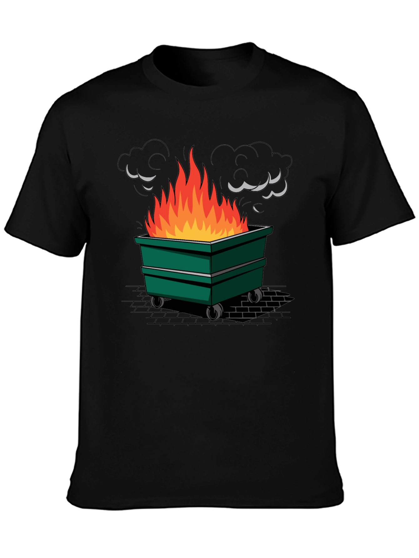 Dumpster Fire Graphic Tee - Novelty Design