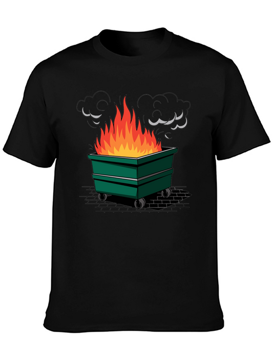 Dumpster Fire Graphic Tee - Novelty Design