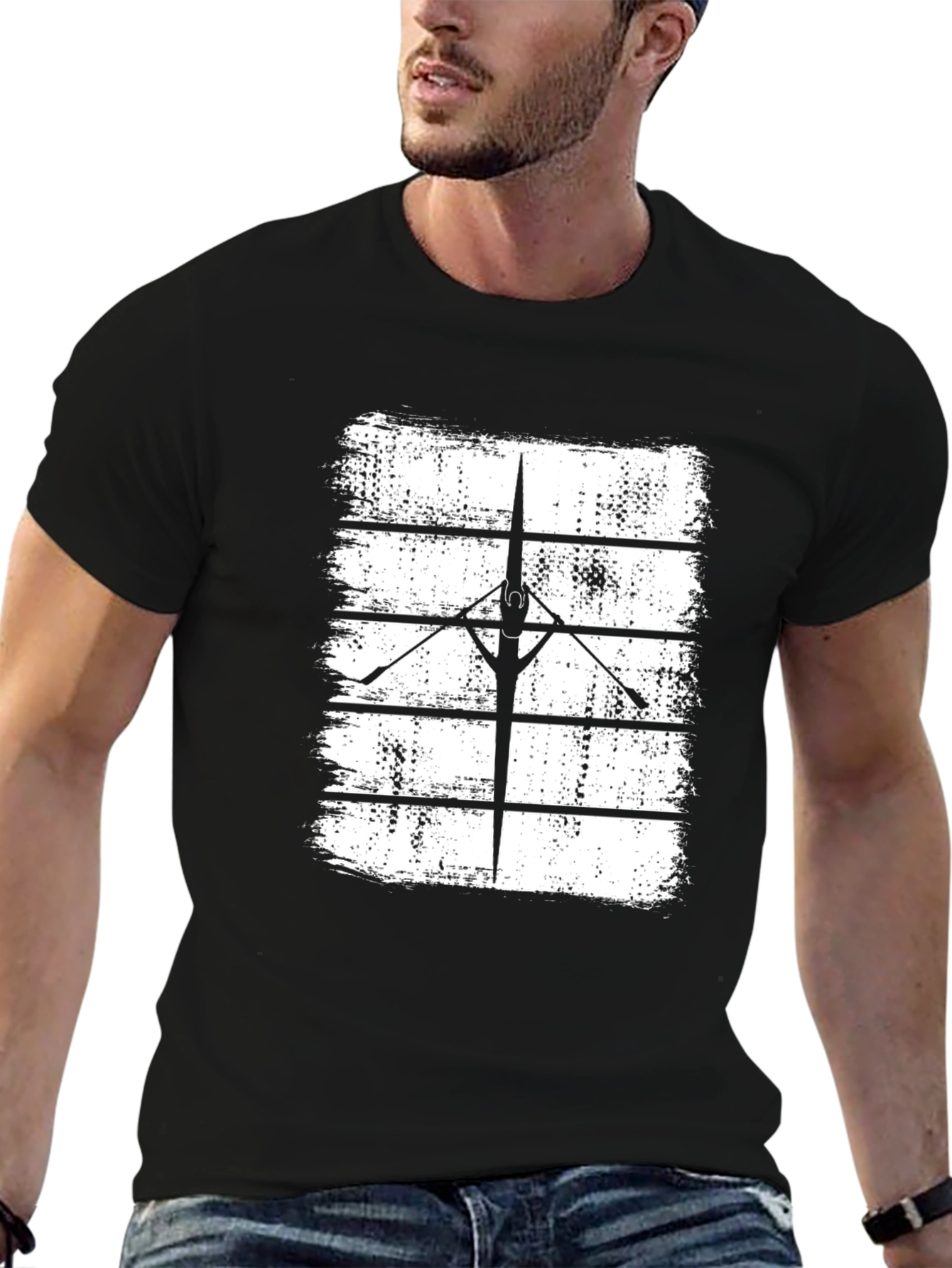 Rowing Boat Graphic Tee - Athlete Sport T-Shirt