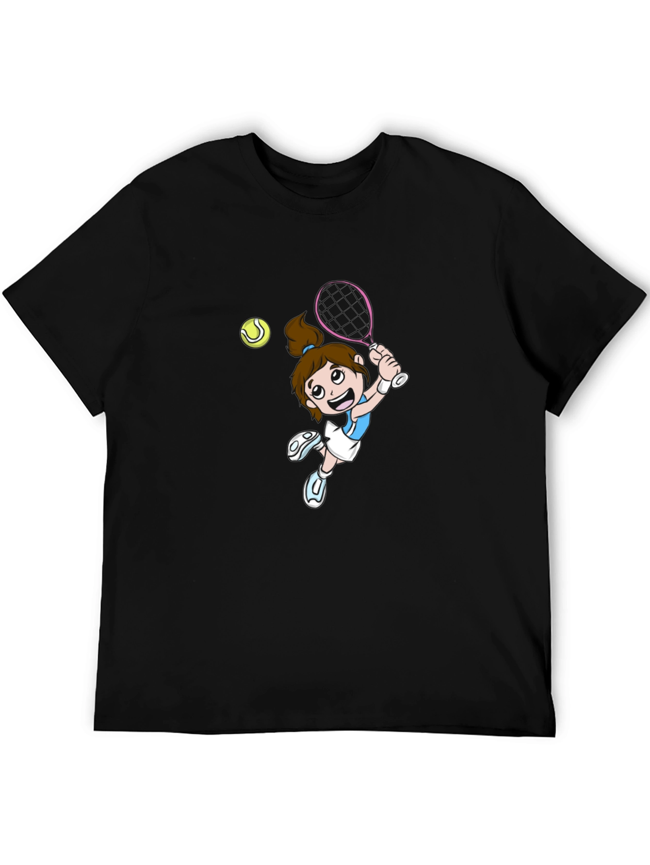 Tennis Girl Graphic Black T-Shirt