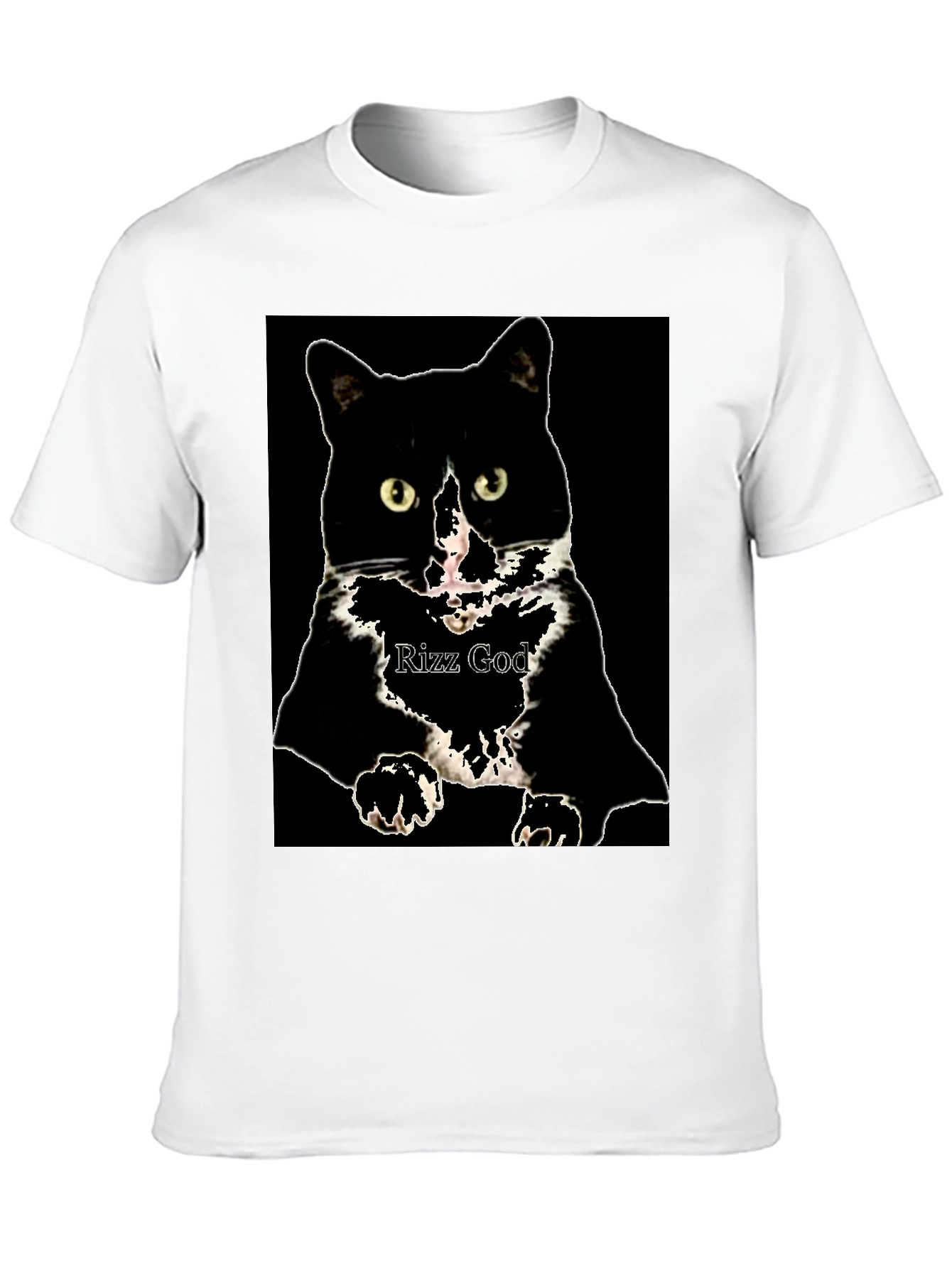 Rizz God Cat Black T-Shirt