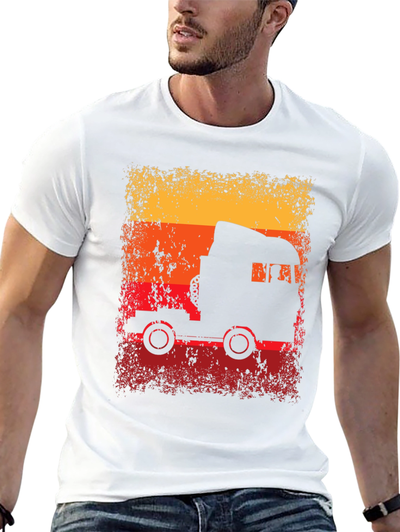 Retro Truck Silhouette Graphic T-Shirt