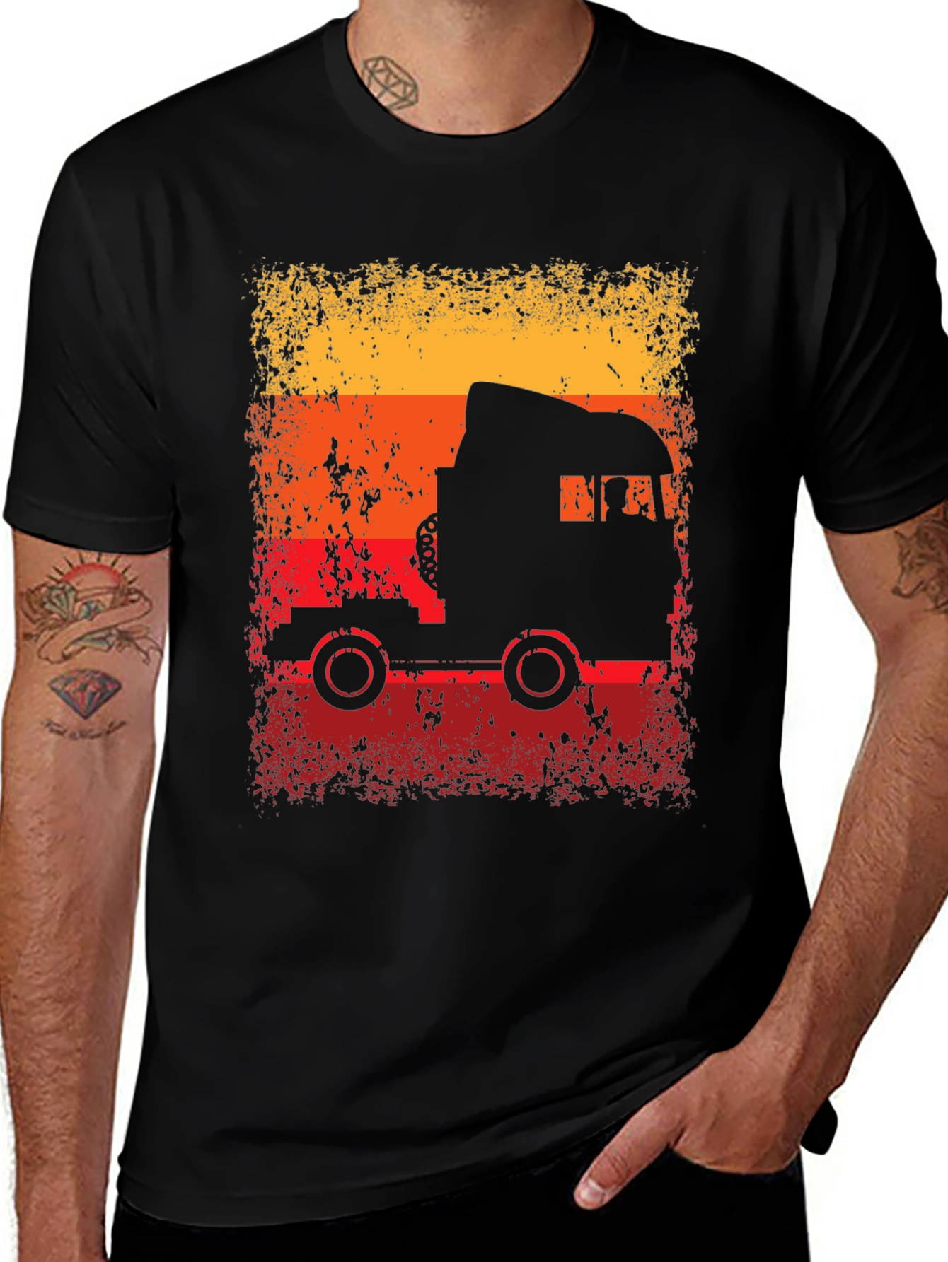 Retro Truck Silhouette Graphic T-Shirt