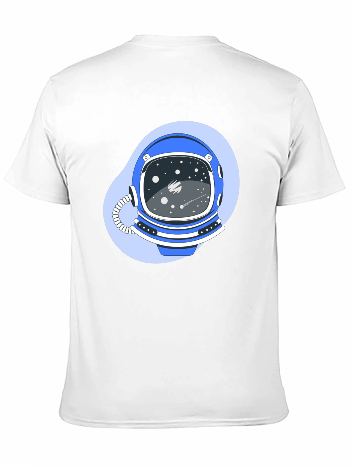 Astronaut Helmet Graphic Tee - Premium Black Cotton