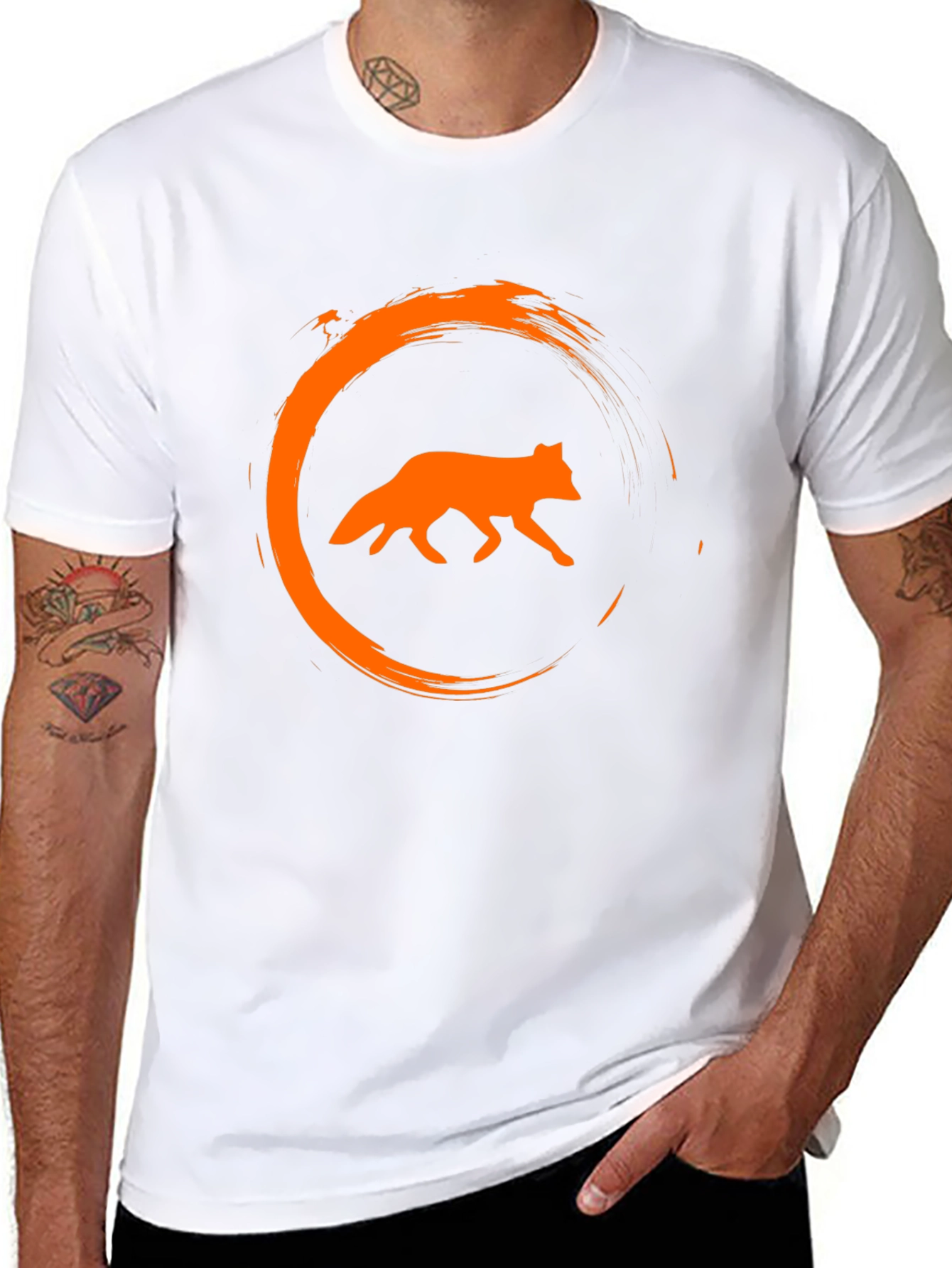 Fox Circle Graphic Black T-Shirt