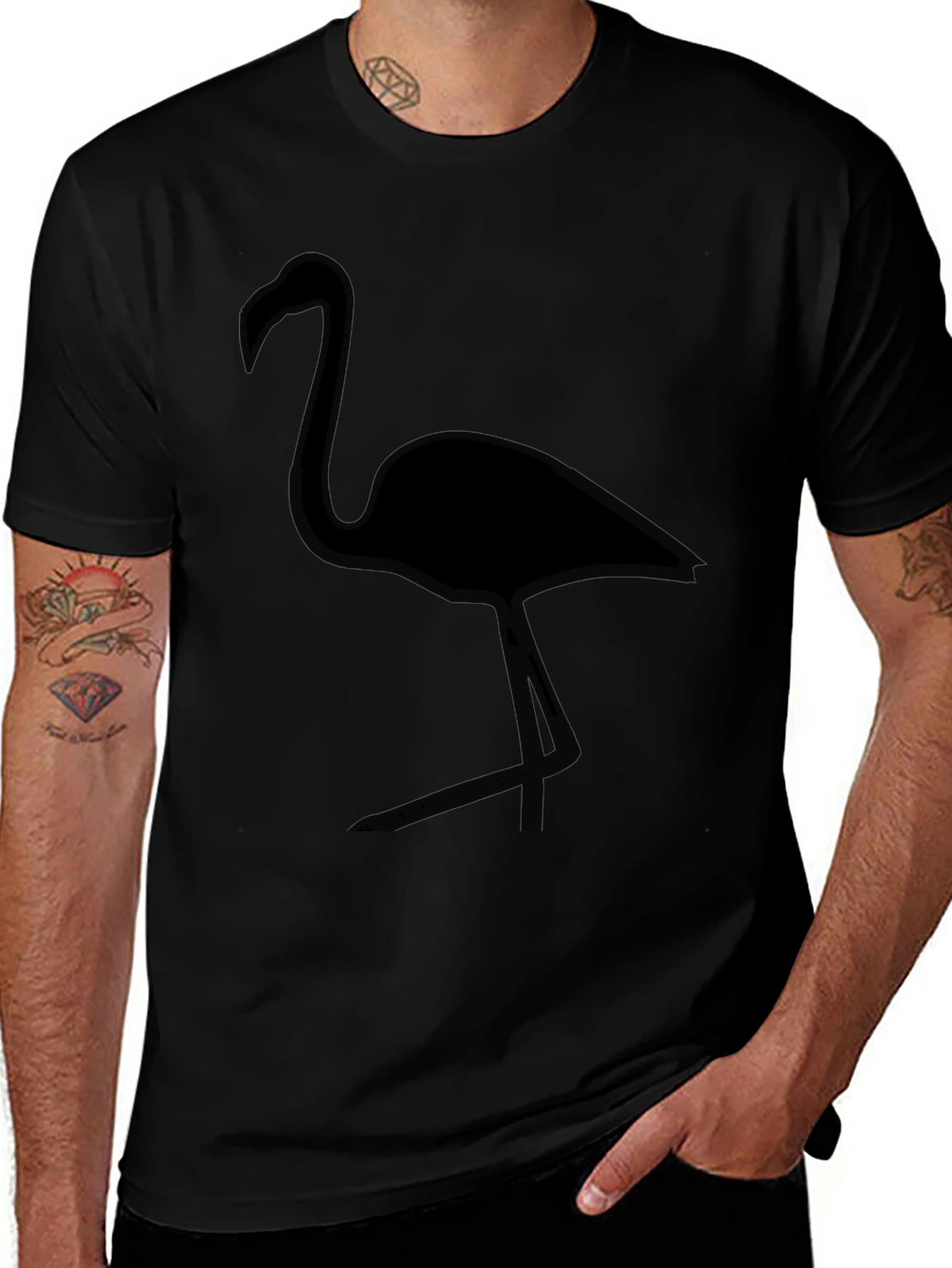 Black Flamingo Graphic Tee - Modern Casual Style