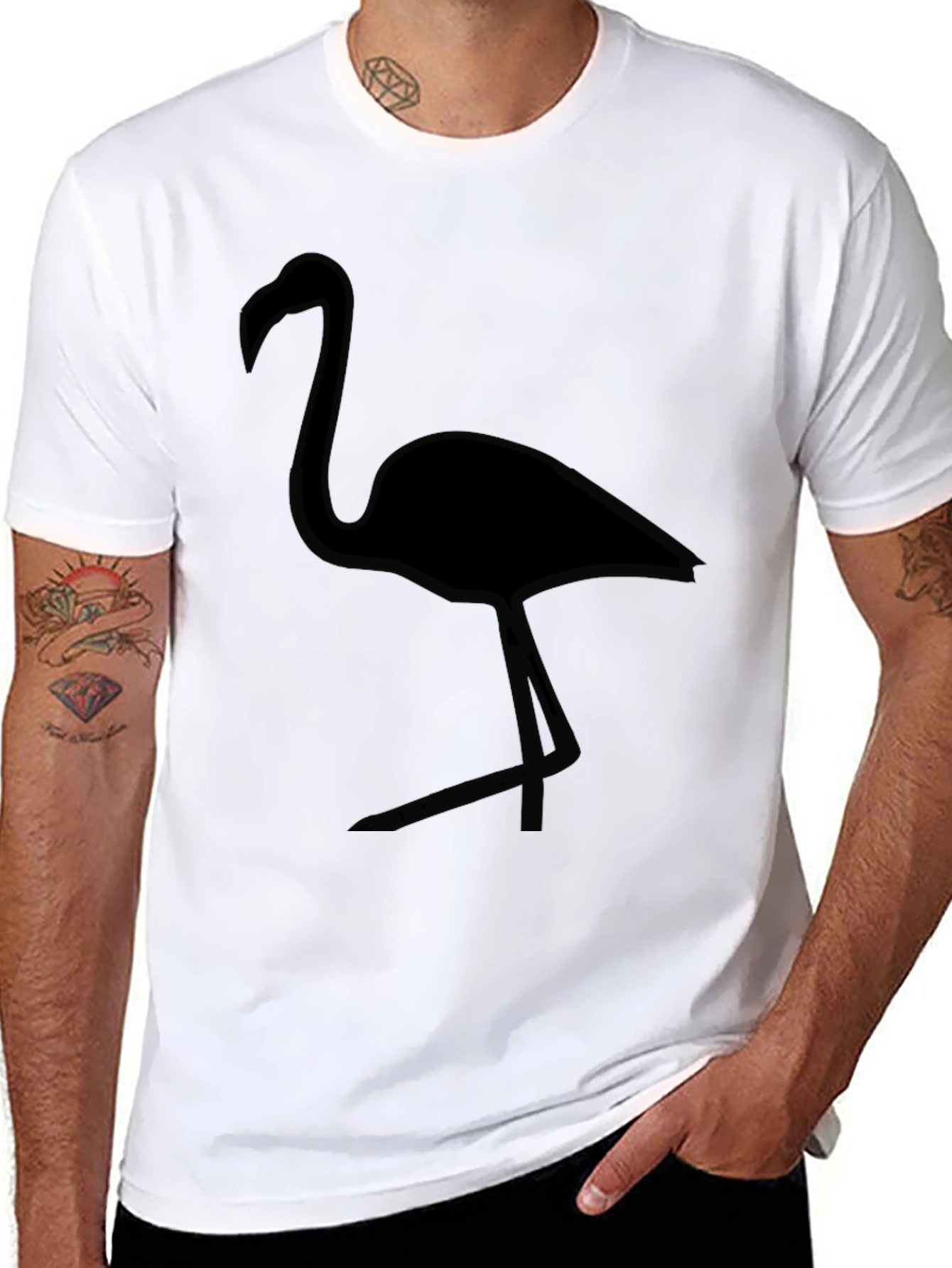 Black Flamingo Graphic Tee - Modern Casual Style