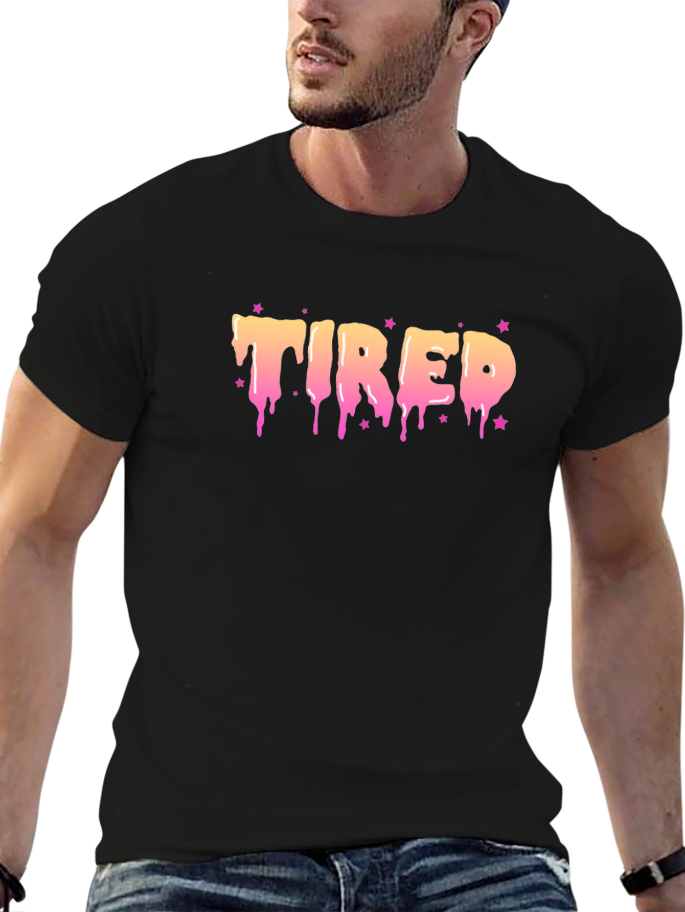 Tired Drip Graphic Black T-Shirt